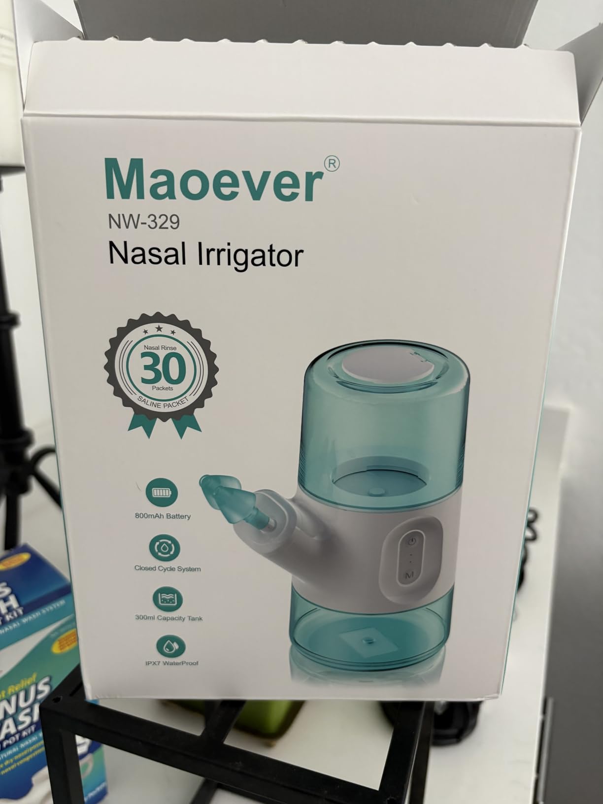 MAOEVER Nasal Irrigation System - Sinus Rinse Machine with Dual Water Tank, Automatic Waste Collection & Adjustable Water Flow customer photo 2