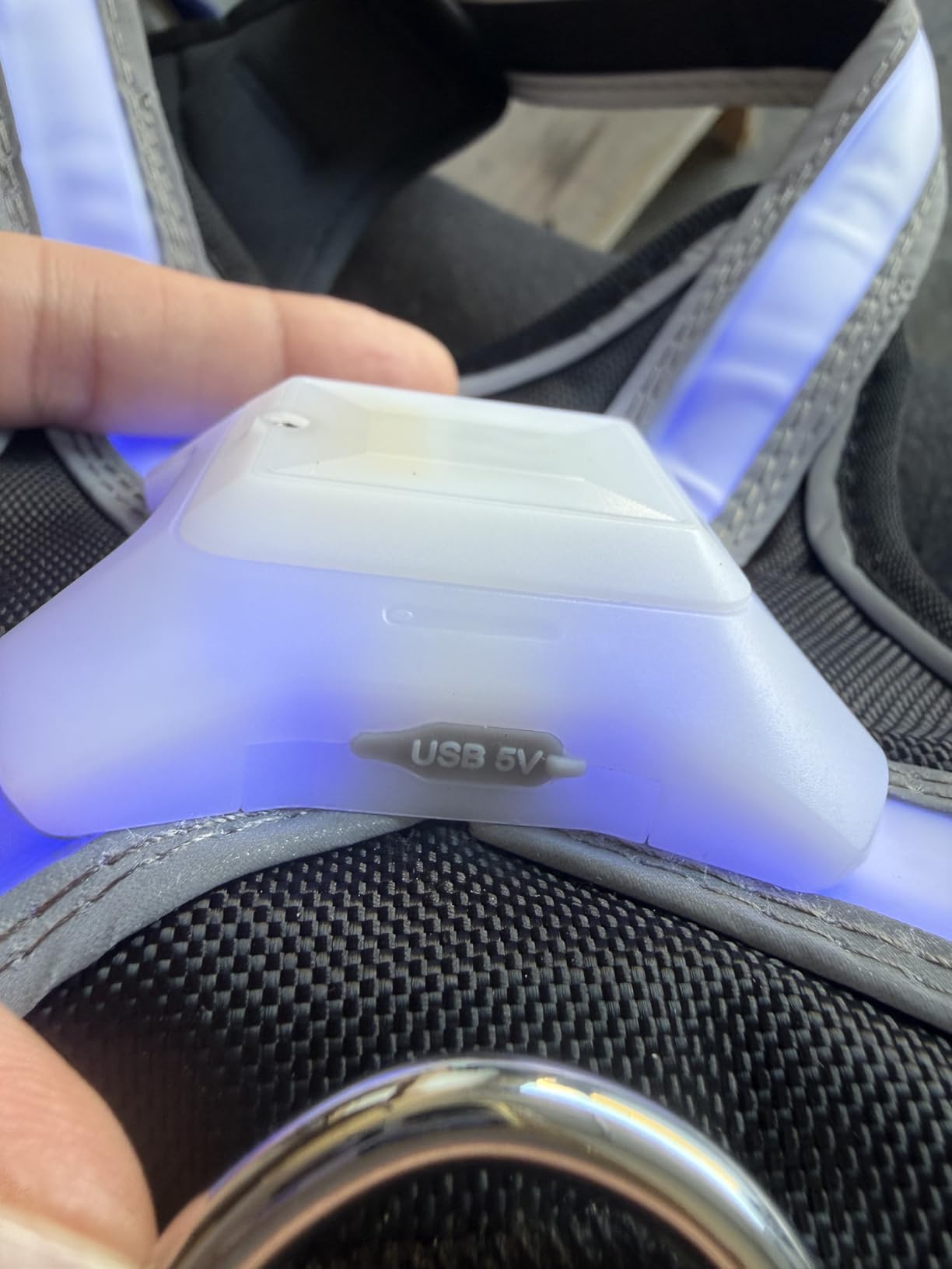 Light Up Dog Harness, Multicolor LED Reflective Vest, Glow in The Dark Safety Dog Harness, USB-C Rechargeable with Battery Indicator, Adjustable No-Pull Lighted Harness for Night Walking (Large) customer photo 2