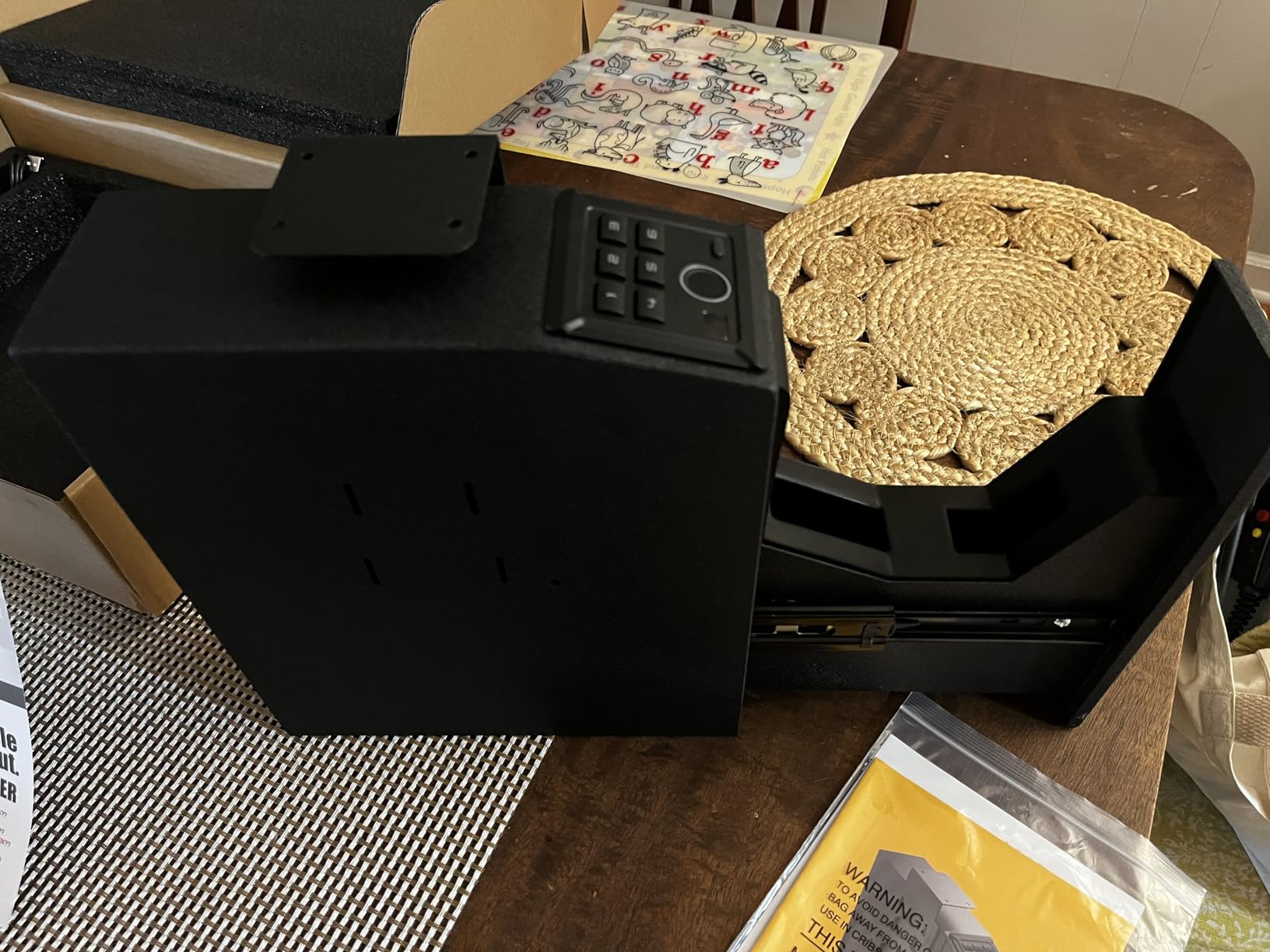 Biometric Slider Gun Safe, 4 Unlock Methods, Wall Safe for Home Defense, Mountable Pistol Safe & Lock Box for Nightstand, Desk, Bedside, Truck customer photo 1