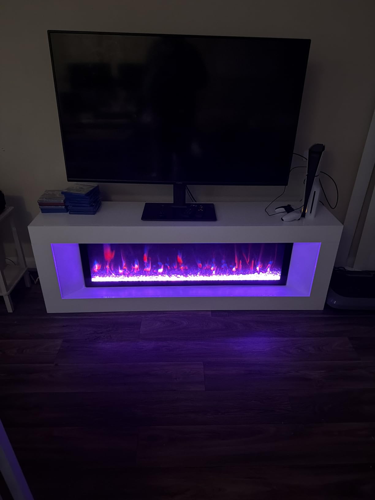 High Gloss Fireplace TV Stand with 47