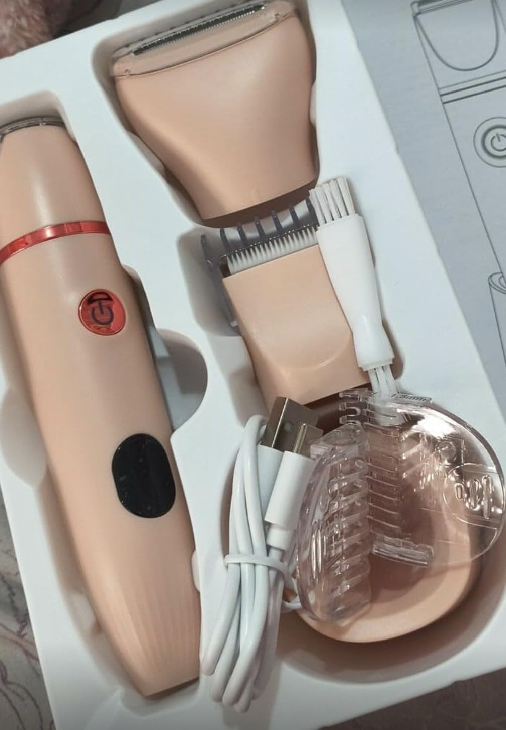 Bikini Trimmer for Women, 3-in-1 Electric Razors for Women, IPX7 Waterproof Rechargeable Cordless Pubic Hair Shaver, with LED Display, for Ladies Bikini Pubic, Face, Underarms, Legs(Pink) customer photo 2