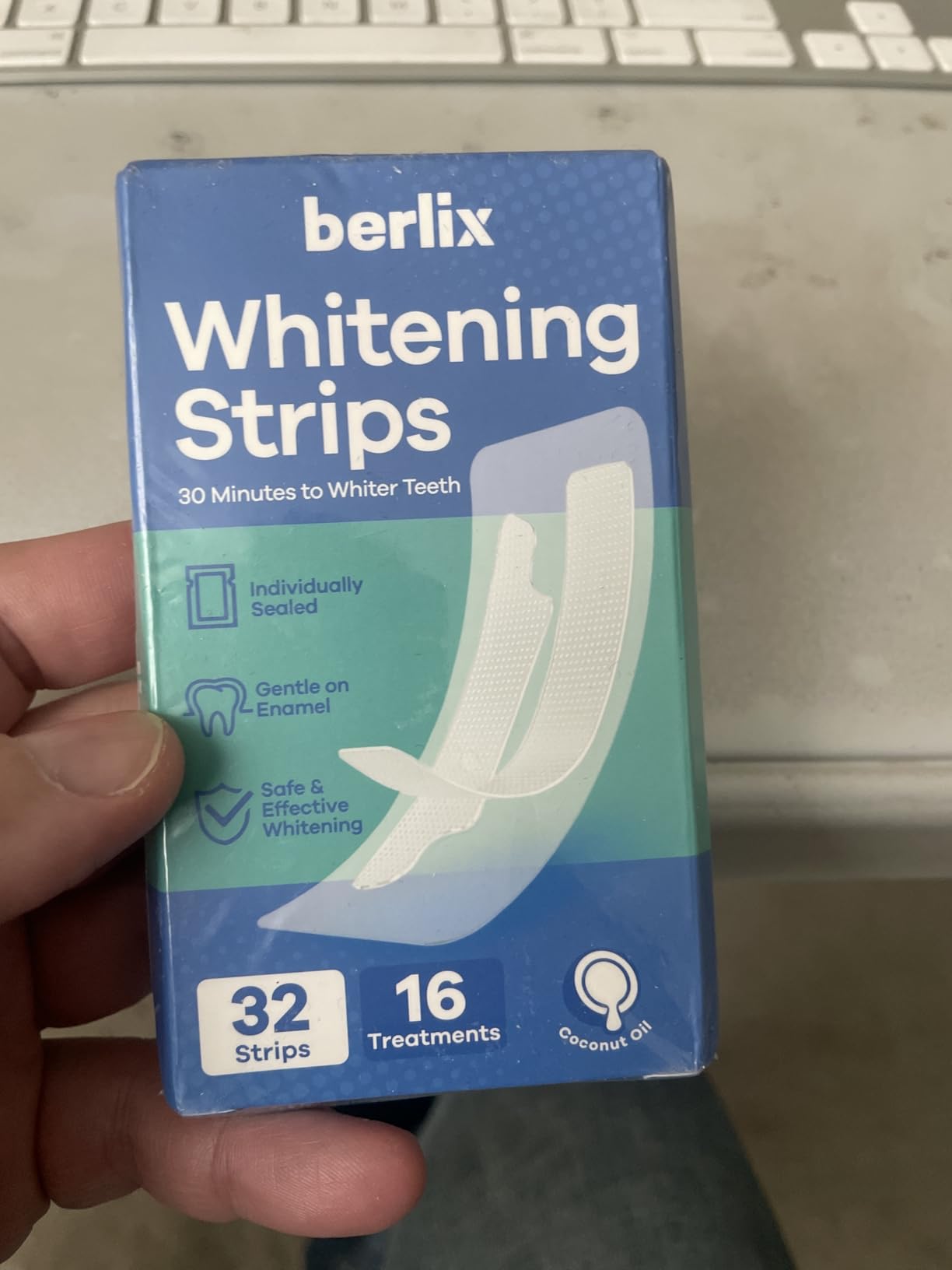 Teeth Whitening Strips (16 Treatments, 32 Count), Enamel Safe for Teeth Whitener, Whitening Strips with Coconut Oil, Formulated to Be Gentle & Non Slip and Quick-Dry, Stains Removal customer photo 1
