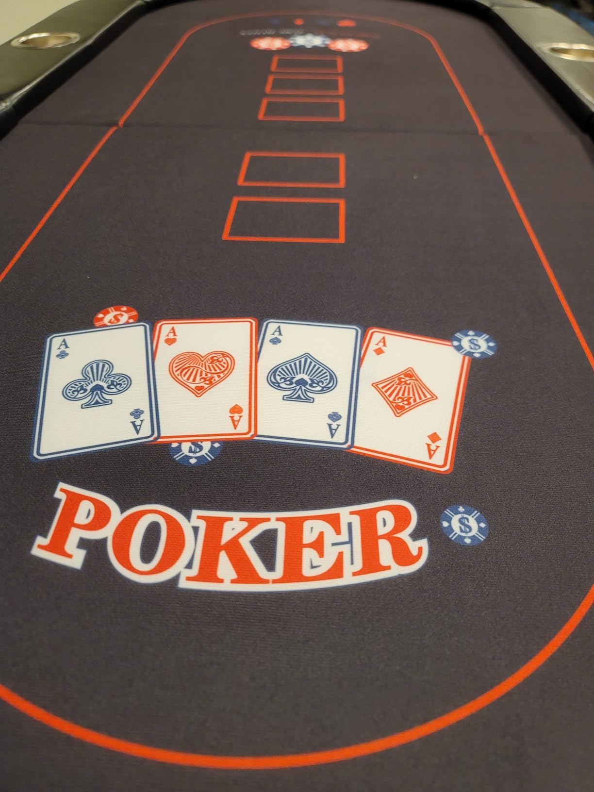 10 Player Poker Table Foldable, Folding Texas Holdem Casino Table with Padded Rails & Cup Holders, Portable Poker Game Table for Home or Game Room, 84 Inch customer photo 1