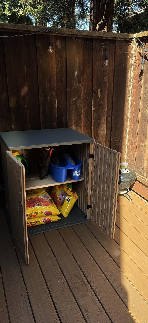 YITAHOME 8x10 FT Outdoor Storage Shed with Lockable Door, Large 544 Cuft Resin Shed with Floor Roof Windows Vents, All-Weather Plastic Storage Shed Tool Organizer for Backyard Garden Patio Lawn, Gray customer photo 2