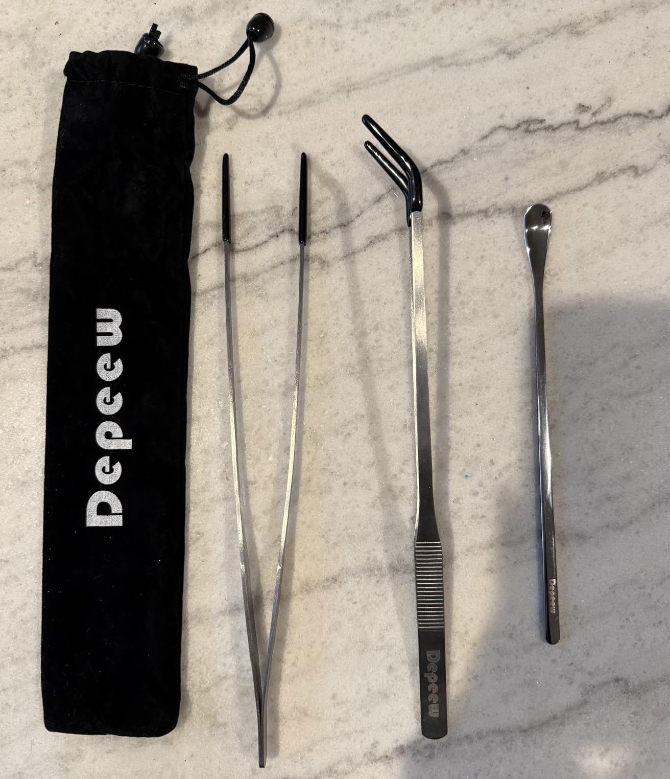 Reptile Feeding Tongs Long Tweezers, 4 Pack Stainless Steel Reptile Tweezers Set, 10.6