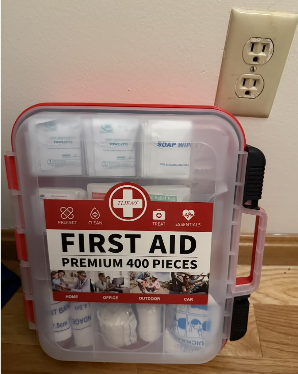 400 Pieces All-Purpose First Aid Kit - Organized Dual-Layer Wall - Professional Medical Kit for Home, Car, Camping, Travel, Office, Outdoor, Business & Sports customer photo 1
