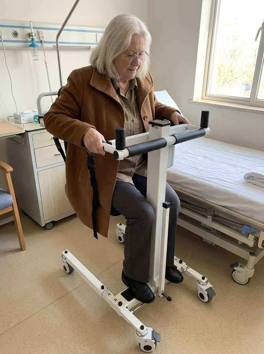 Mosfer Electric Patient Lift Transfer Chair Lift,Chair Lift Assist Devices for Home Seniors and Disabled with Adjustable Height, Folding Bathroom Wheelchair Move from Bed to Chair,Toilet,Car,Outdoor customer photo 1