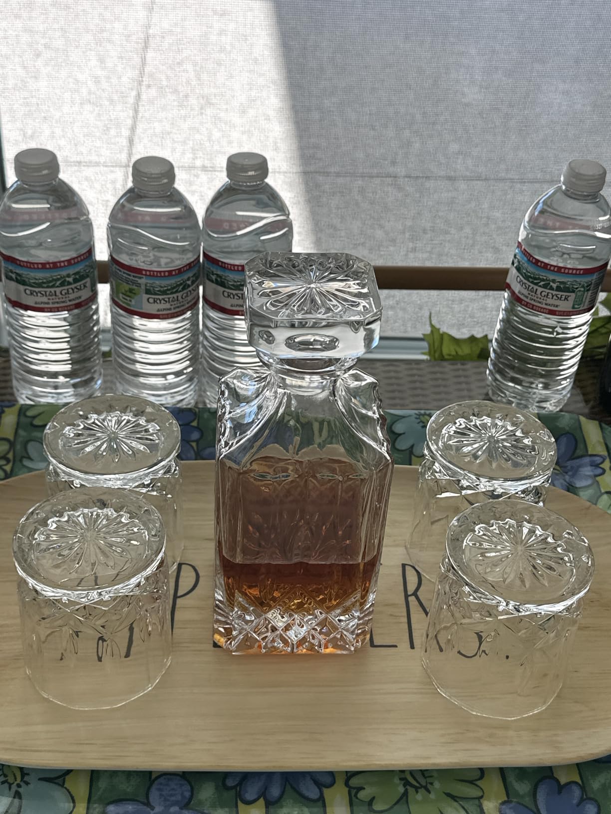 Crystal Whiskey Decanter Set In Gift Box - Includes 4 Crystal Whiskey Glasses and 4 Big Ice Ball Molds - Unique Whiskey Gift for Men customer photo 1