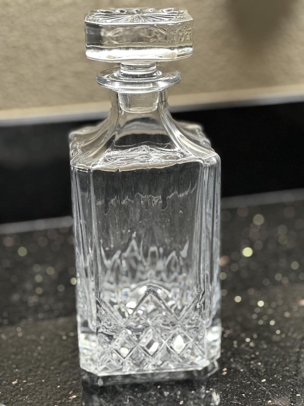 Crystal Whiskey Decanter Set In Gift Box - Includes 4 Crystal Whiskey Glasses and 4 Big Ice Ball Molds - Unique Whiskey Gift for Men customer photo 2