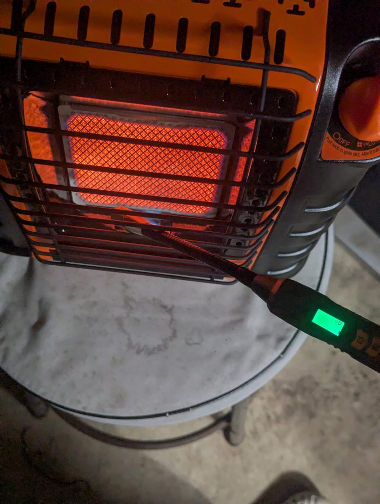 9000 BTU Portable Propane Heater for Outdoor Use, Patio Heater for Up To 300 Sq. Ft., 2 Heat Settings, Swivel Regulator Connects to 1 lb. Propane Tank, CHP9000O, Orange customer photo 1