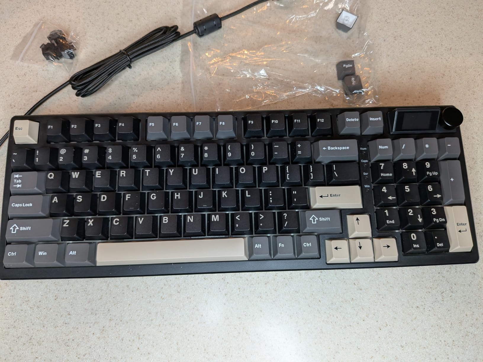 Keymatic M98 Wireless Mechanical Keyboard w/Screen & Knob, 96% Gaming Keyboard BT/2.4G/USB-C, Hot Swappable Custom Gaming Creamy Keyboard,with 8000mAh Battery customer photo 2
