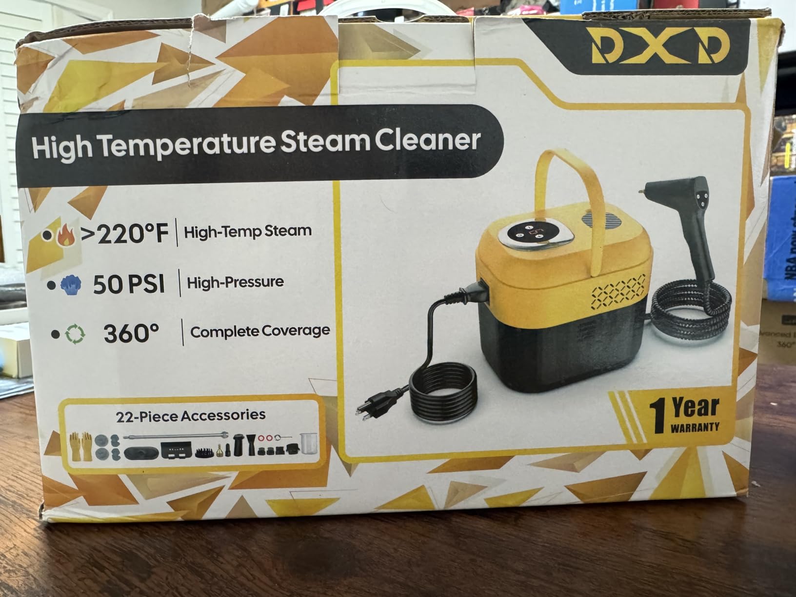 DXD Handheld Steam Cleaner,New Generation 2500W High Pressure Steam Cleaner for Home,1700ML Large Tank Portable Steamer for Cleaning,10s Rapid Heating,21pcs Accessories,for Car,Home Grease Detailing customer photo 1