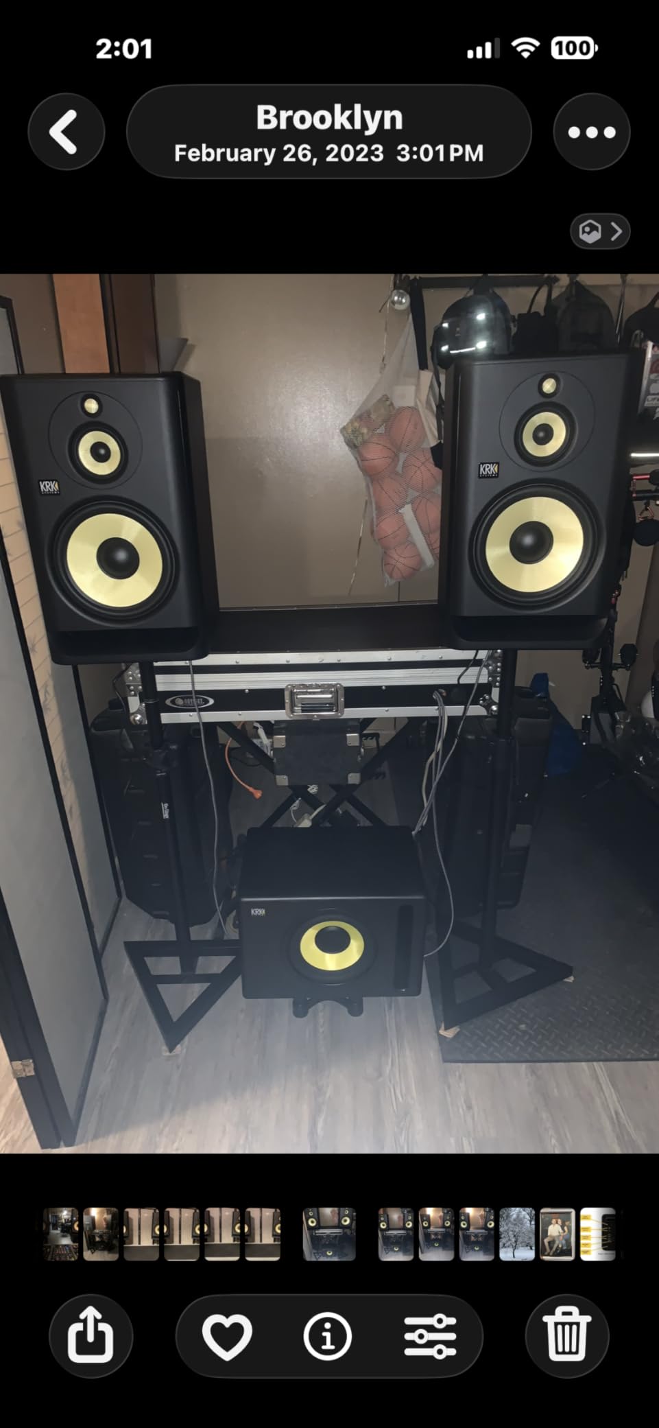 Pair of Studio Monitor Stands Adjustable Height 32.6