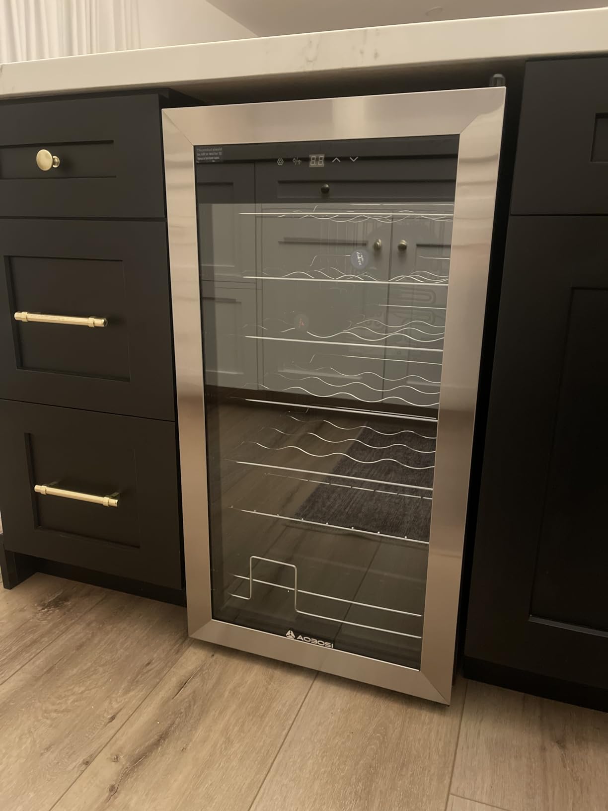 AAOBOSI Wine Fridge, 51 Bottles, 24 inch Dual Zone Wine Cooler, 41-64.4°F Wine Cooler Fridge with Digital Touch Screen, Built-in or Freestanding Fridge, for Home, Restaurant, Bar customer photo 2