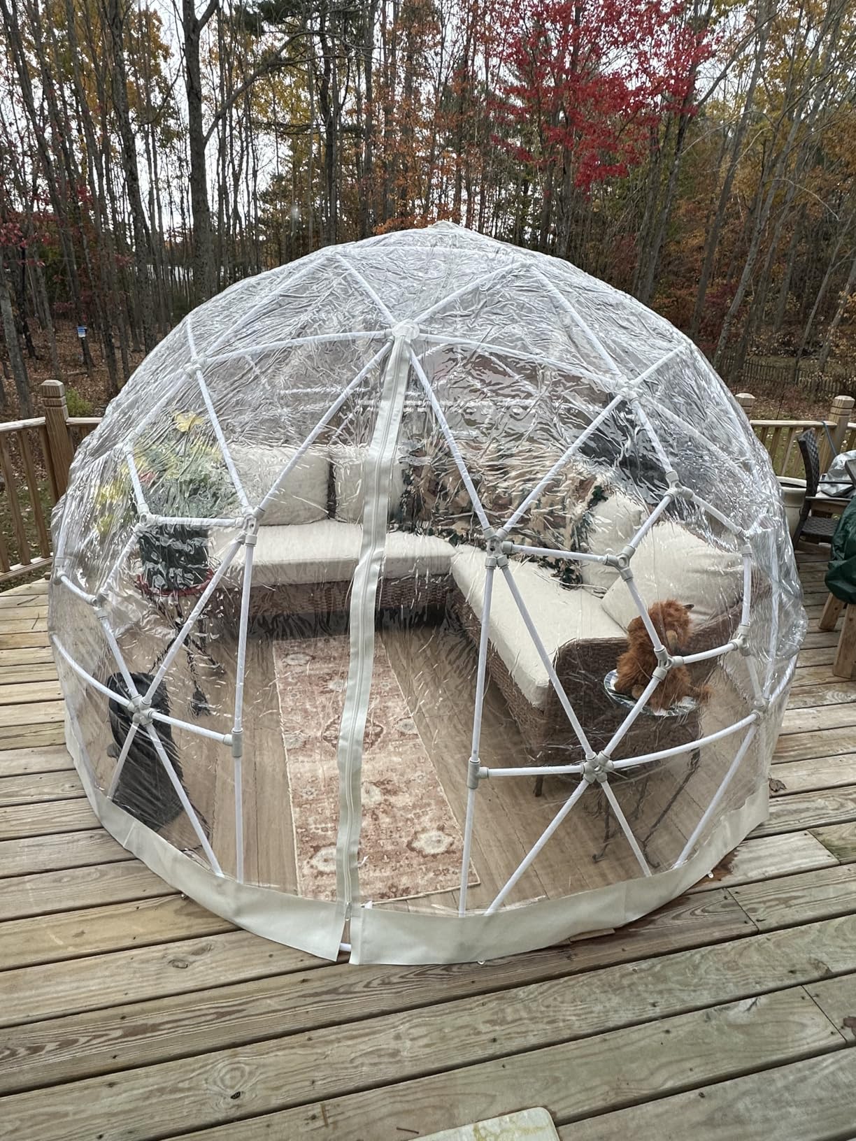 VEVOR Garden Dome Tent, 12 x 7.2 ft Clear Bubble Tent House for 4-7 Person, Waterproof PVC Geodesic Dome Greenhouse with Ventilated Window, Outdoor Igloo Tents for Patio Backyard Party Camping customer photo 2