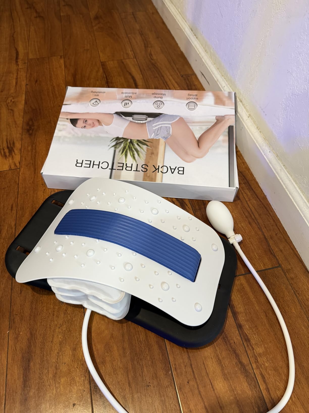 Docemel Back Stretcher for Lower Back Pain Relief,Adjustable Inversion Lumbar Traction Device,Lumbar Support Board for Spinal Decompression and Scoliosis,Sciatic Nerve Release Tool,Back Cracker Board customer photo 2