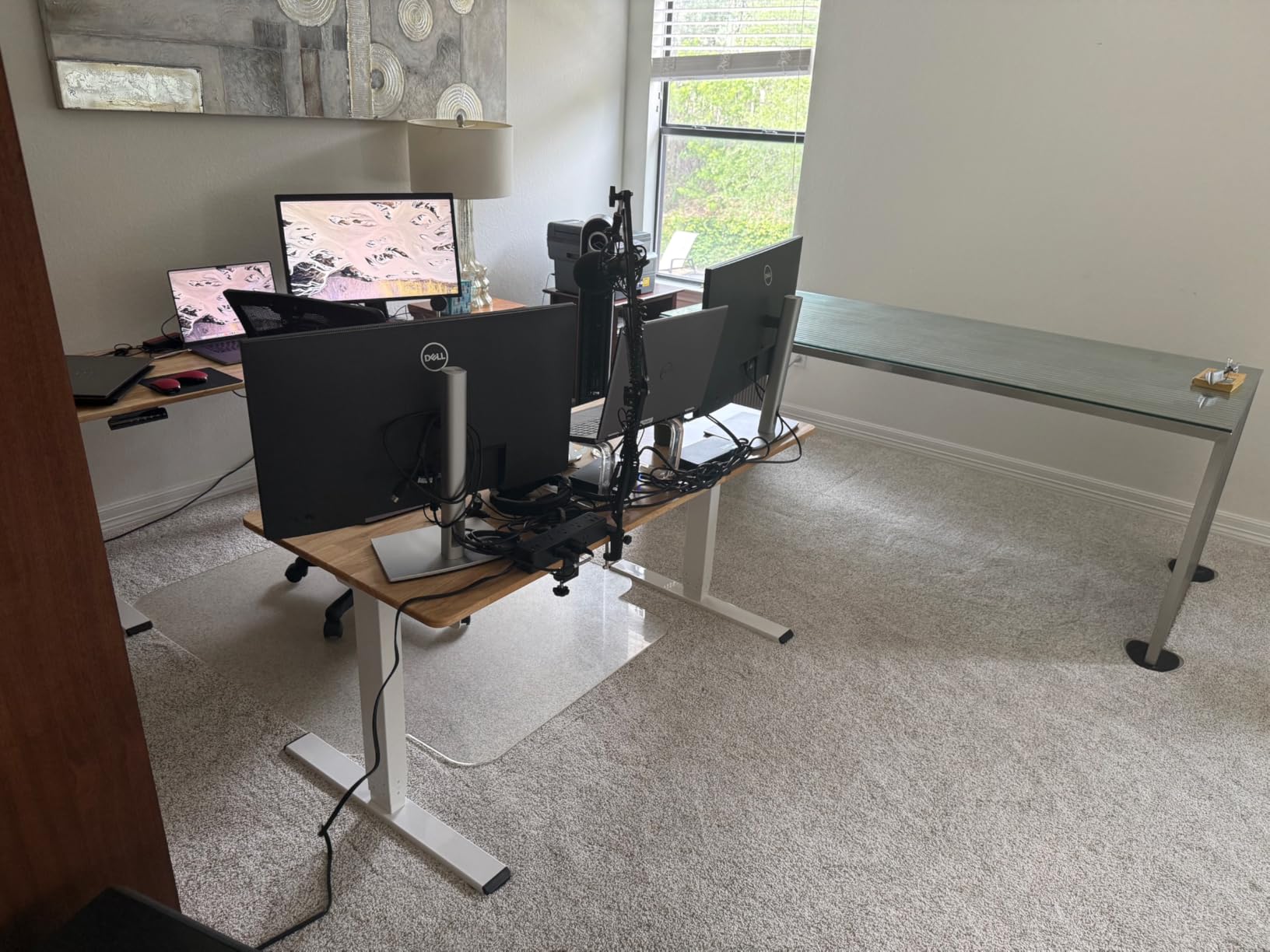 FlexiSpot E6 Solid Wood 3-Stage Dual Motor 48 x 24 Electric Standing Desk, Holds 220 lbs, Adjustable Height w/ Memory Presets, Butcher Block Rubberwood Desktop & White Frame, Ships in 2 Boxes customer photo 2