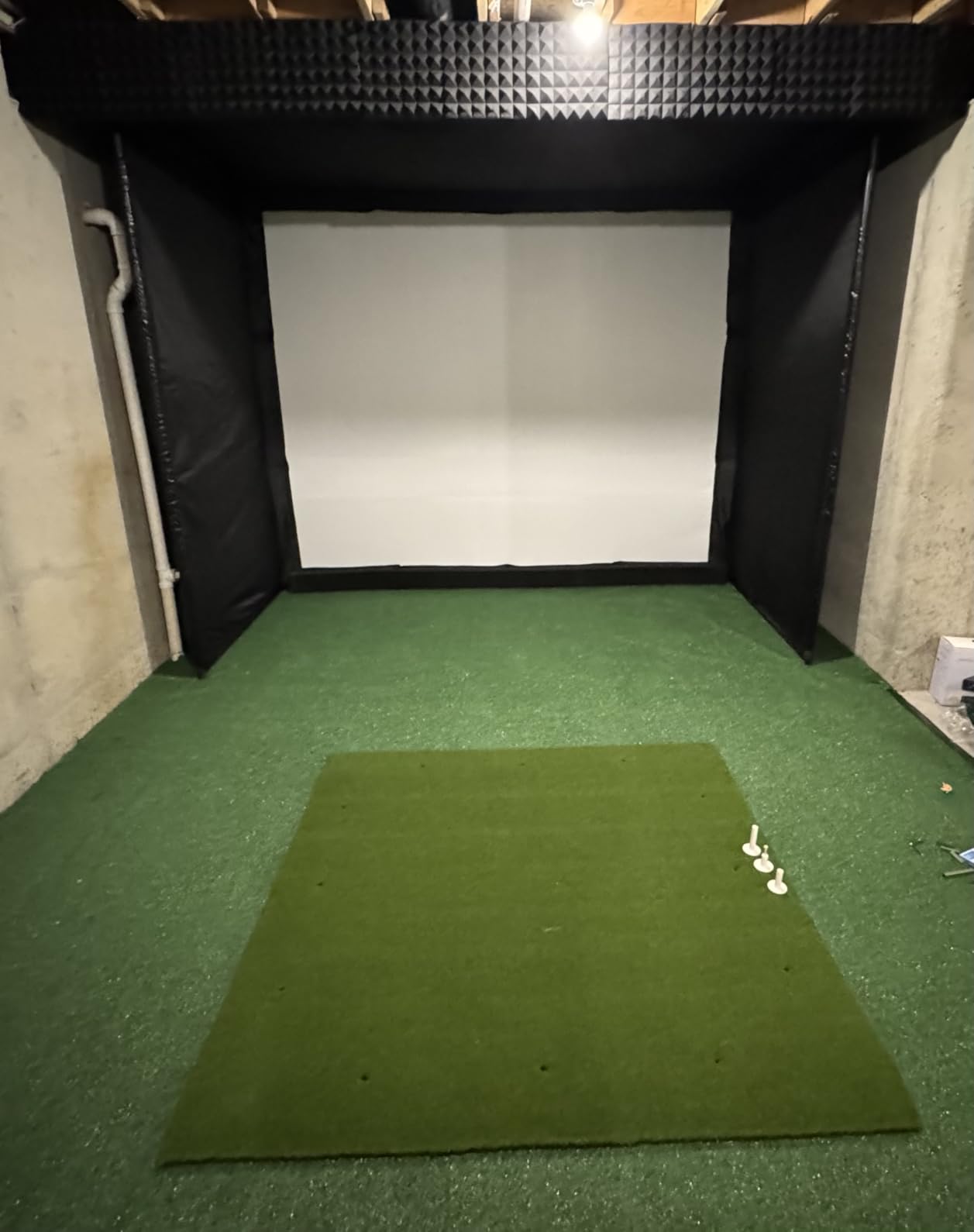 Golf Simulator Enclosure Kit with Premium HD Impact Screen, Full Safety Padding & Blackout Curtain, Home Golf Sim Setup Compatible with Launch Monitors customer photo 1