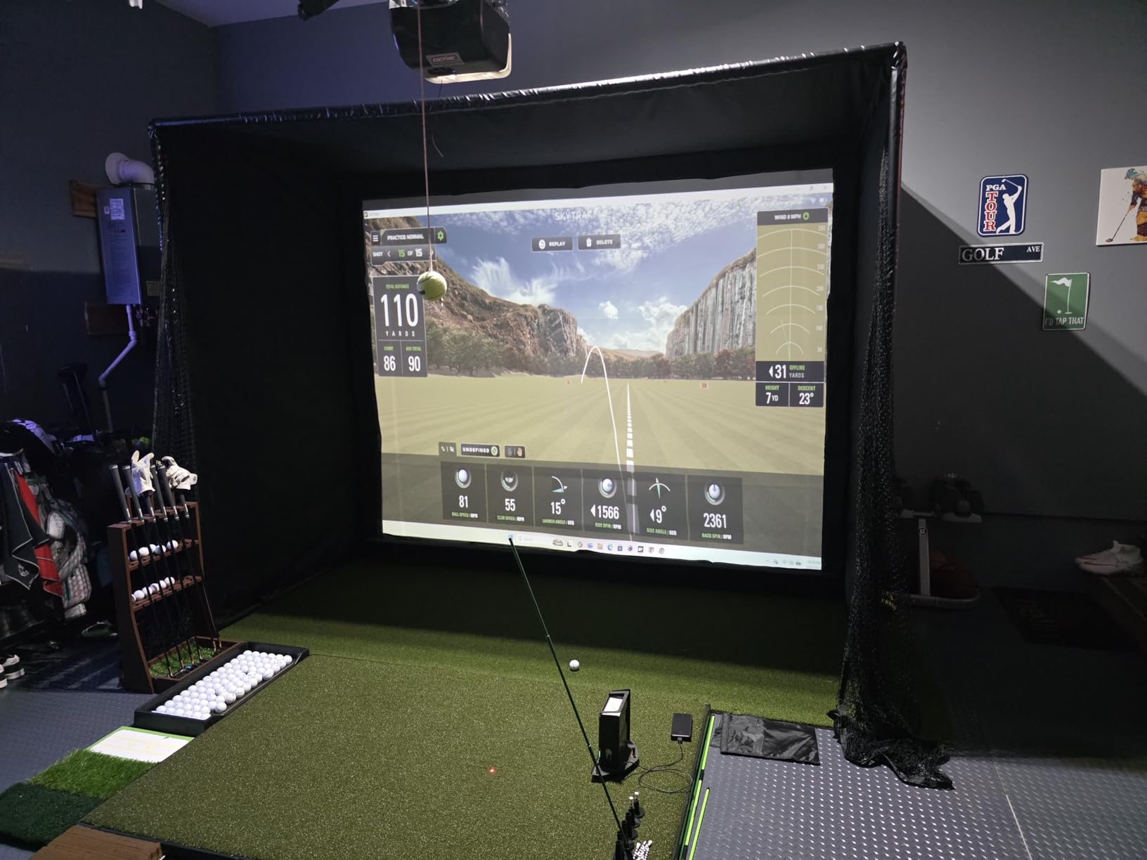 Golf Simulator Enclosure Kit with Premium HD Impact Screen, Full Safety Padding & Blackout Curtain, Home Golf Sim Setup Compatible with Launch Monitors customer photo 2