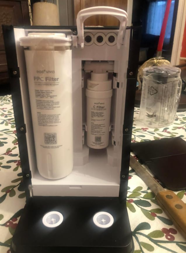 Ecoviva Mate 5 Countertop Reverse Osmosis Water Filter, 8-Stage RO Water Filtration System with 40 oz Water Pitcher, Alkaline Mineralization pH+, Compact Design, Meets NSF/ANSI 58 Standard, Black customer photo 1