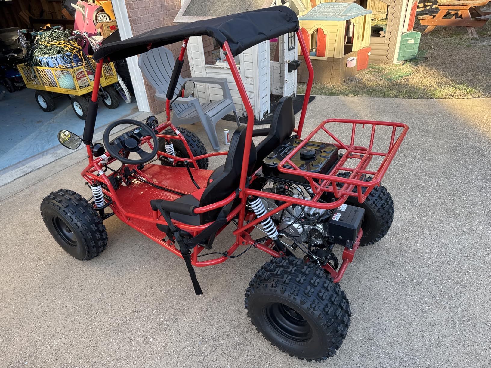 X-PRO Rover 125 Gas Go Kart, 3-Speed Semi-Automatic Transmission with Reverse, Big 19