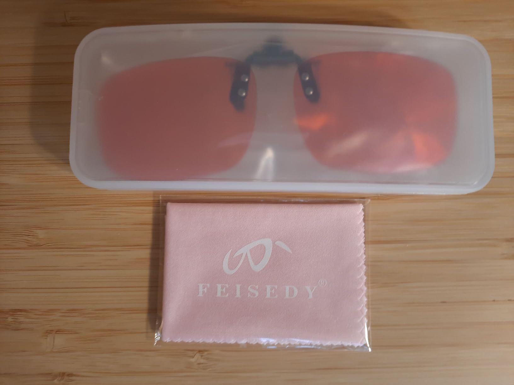 FEISEDY Clip on Rimless One Piece Blue Light Glasses Flip Up Computer Gaming Glasses for Eyes Strain/Induce Sleep B0360 customer photo 1