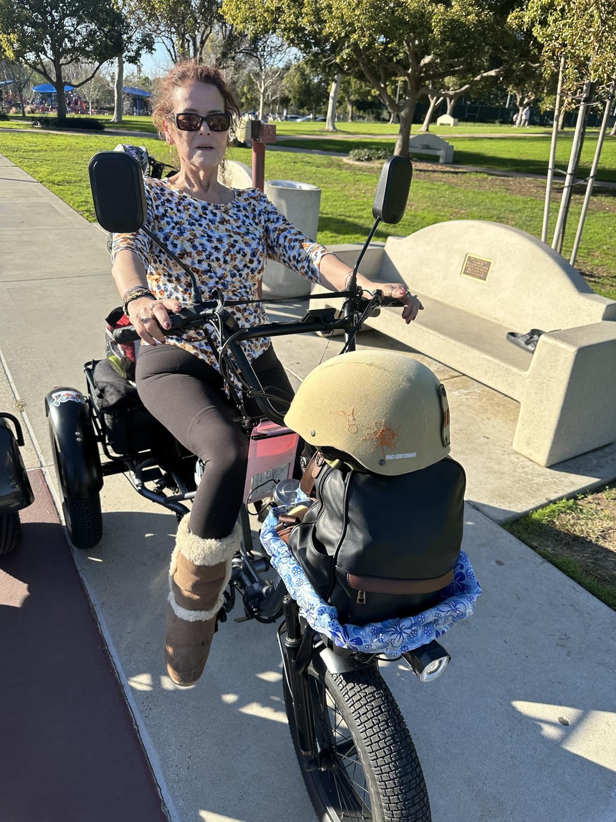 Folding Electric Tricycle for Adults 2 Seater, 22MPH 100 Miles 4 Wide Fat Tire Electric Trike, 3 Wheel Electric Bike 1200W, 48V 20AH Battery, 550LBS Load, Reverse, Parking, Differential, UL Certified customer photo 2