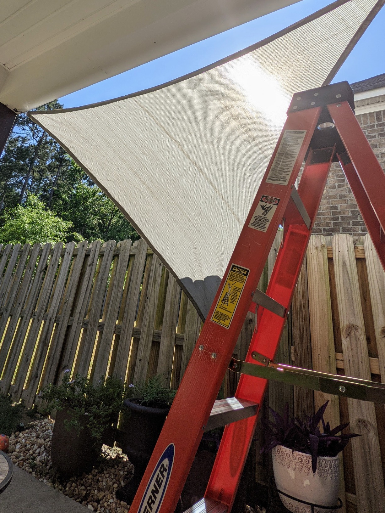 ColourTree 8' x 8' x 8' Beige Triangle Sun Shade Sail Canopy Mesh Fabric UV Block UPF50 - Commercial Heavy Duty & 200GSM (We Make Custom Size) customer photo 1
