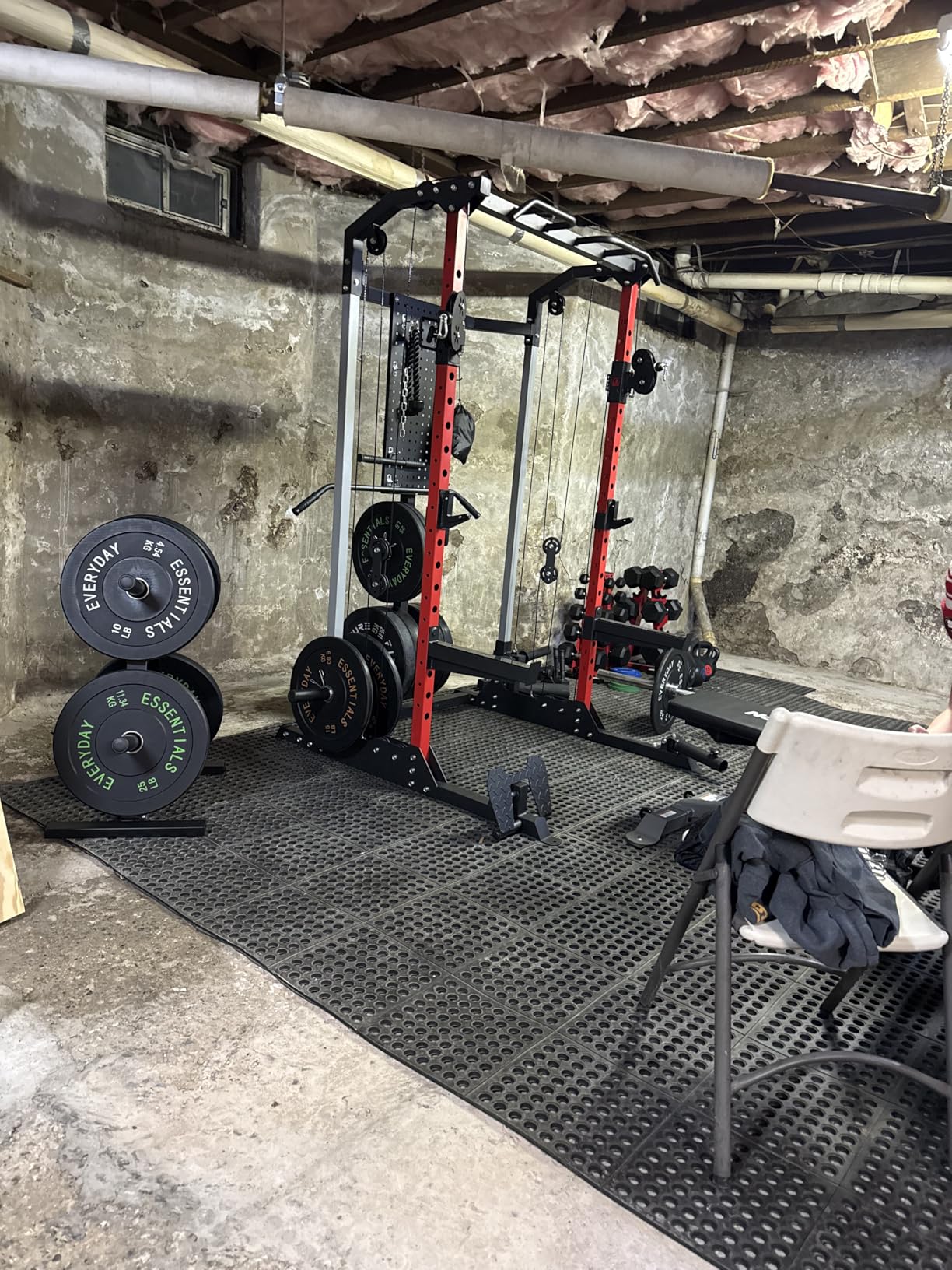 Power Cage, 2000LB Power Rack with Independent Dual Pulley System, Multi-Function Home Gym Workout Machine for Maximum Stability & Strength Training customer photo 1
