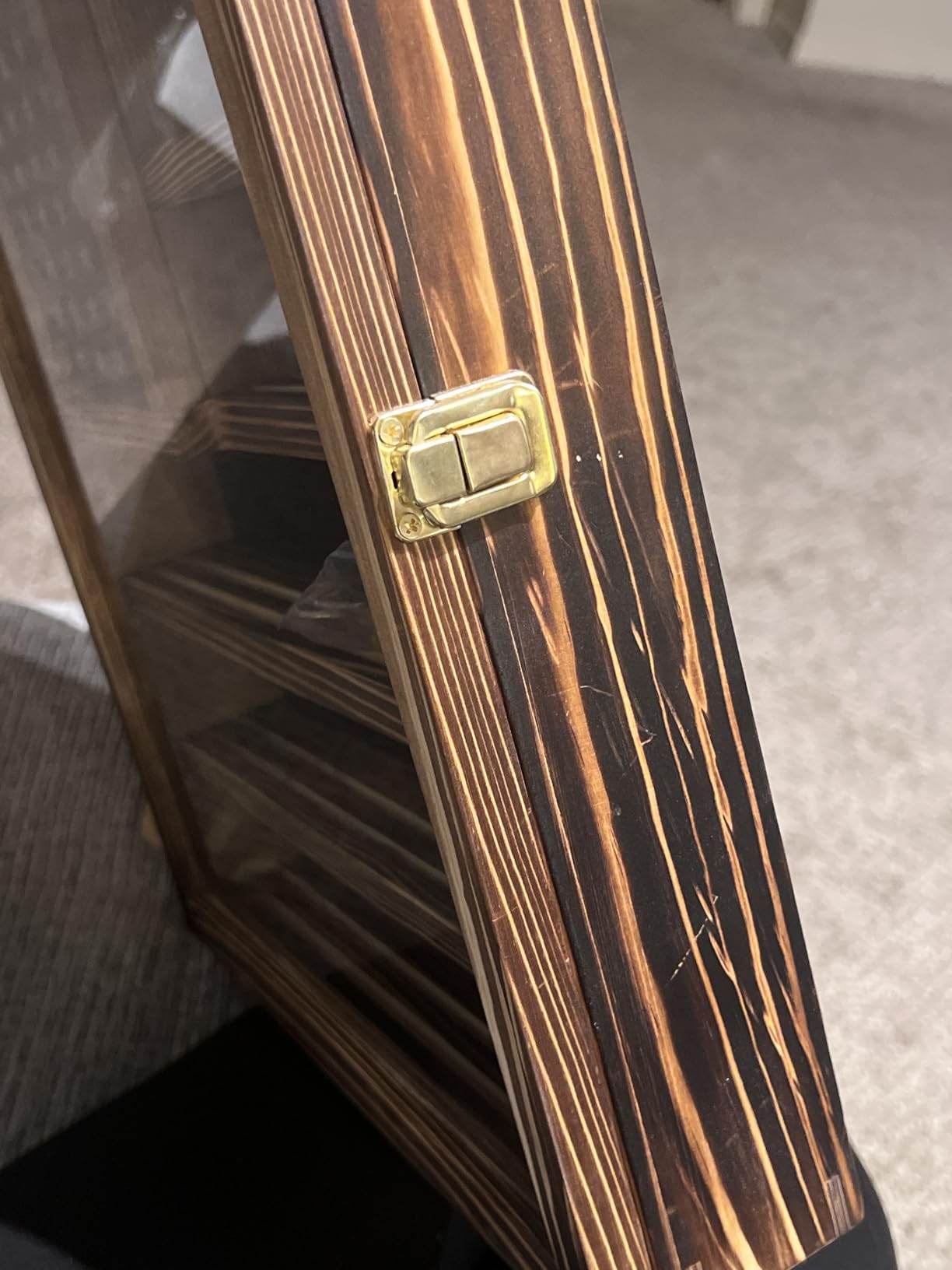 Challenge Coin Display Case, Lockable Military Coin Holder with Removable Star Board & HD Tempered Glass Door, Solid Wood Wall Mount Military Shadow Box (Small) customer photo 2