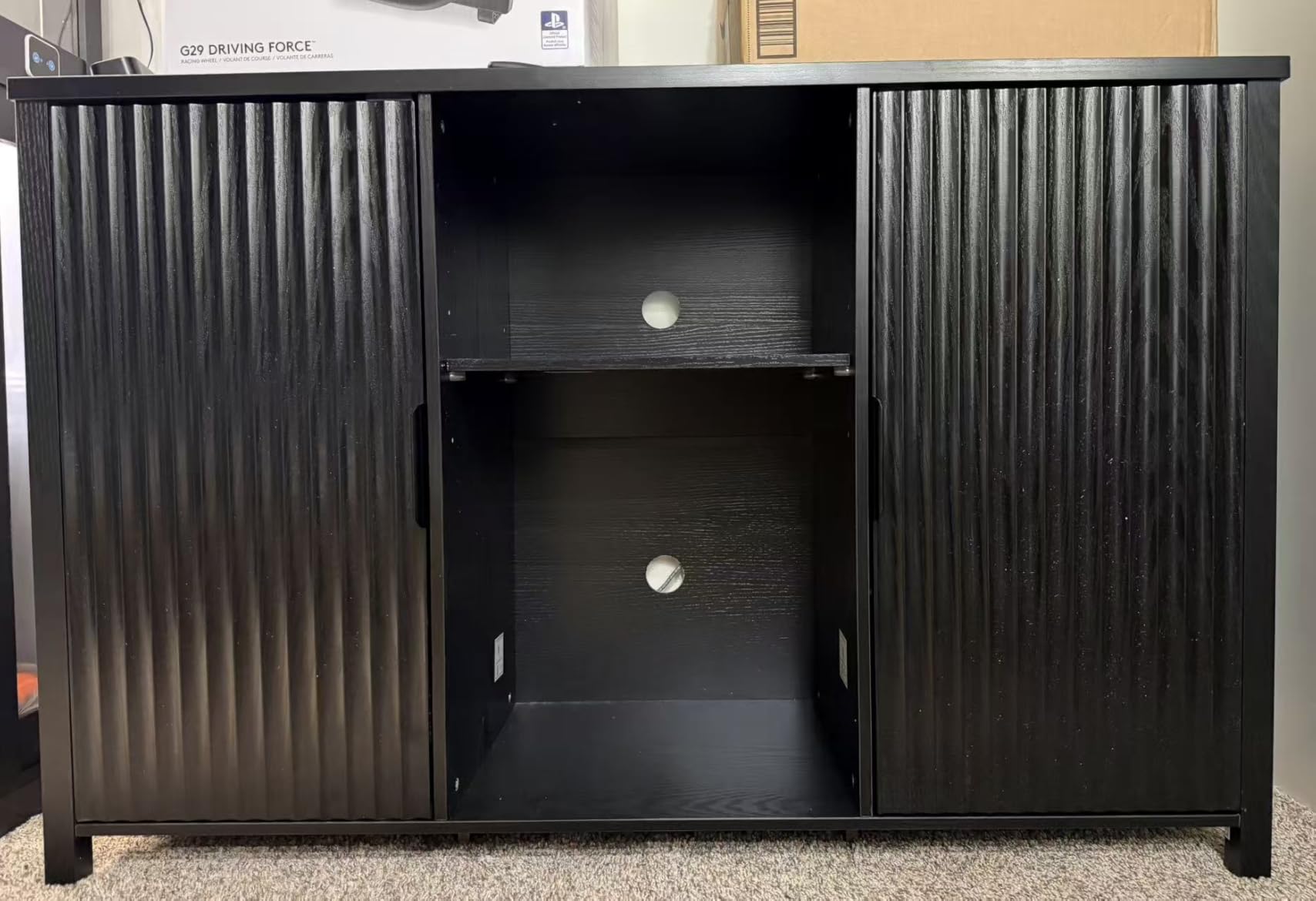 Large Record Player Stand with Vinyl Storage, 47