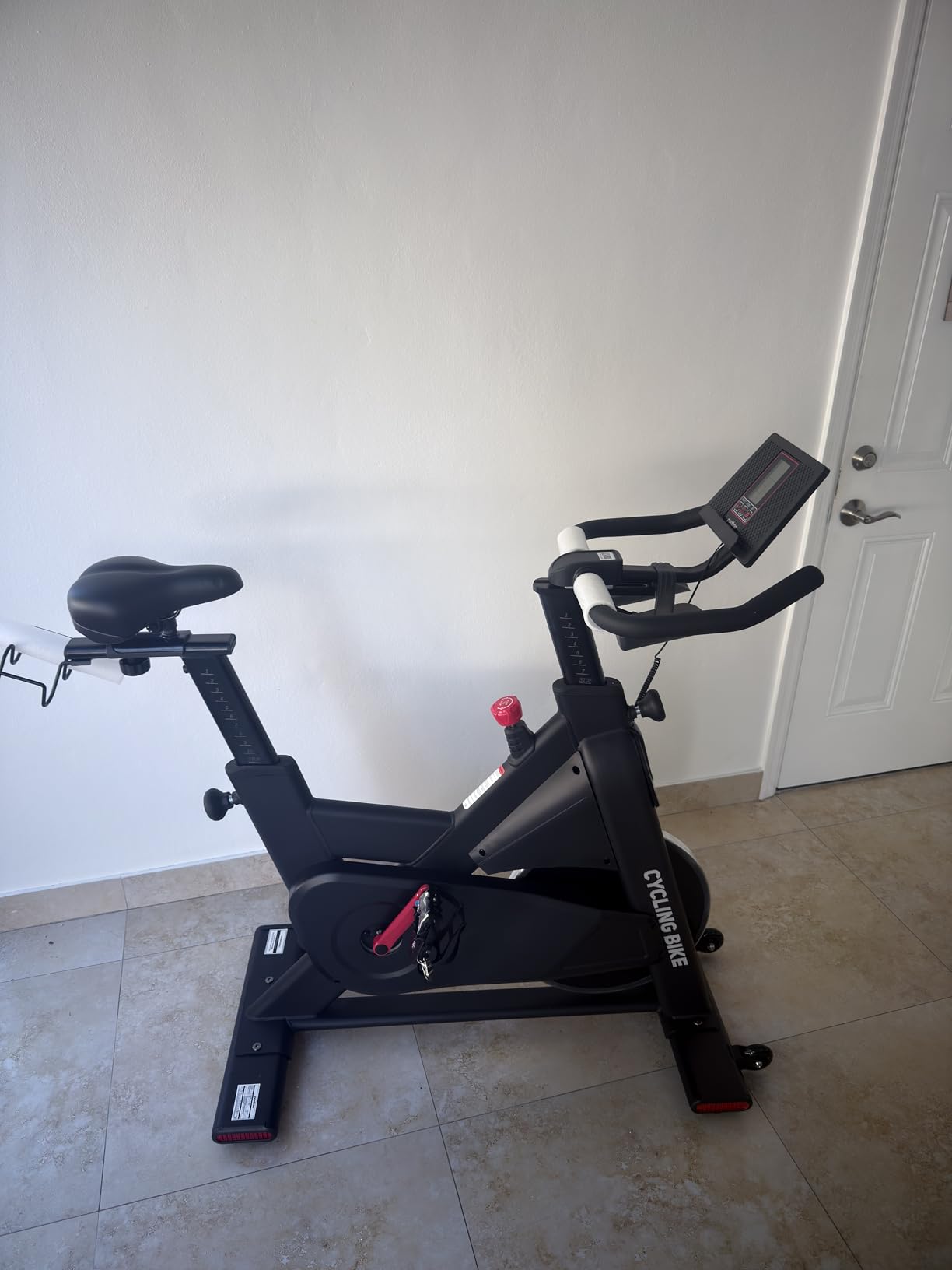 Indoor Exercise Bike, Stationary Bike for Home Cardio with Comfortable Seat Cushion, Adjustable Seat Handle, iPad Holder & 350 lbs Weight Capacity customer photo 2