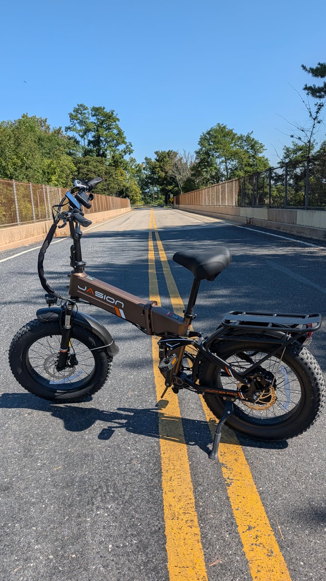 Jasion X-Hunter ST/PRO Foldable Electric Bike for Adults with 20'' Fat Tire,Up to 71-80 Miles Range Ebike,1800W/1400W Peak Motor,30+MPH E Bike,Full Suspension&Dual Hydraulic Disc Brakes Bicycles customer photo 1