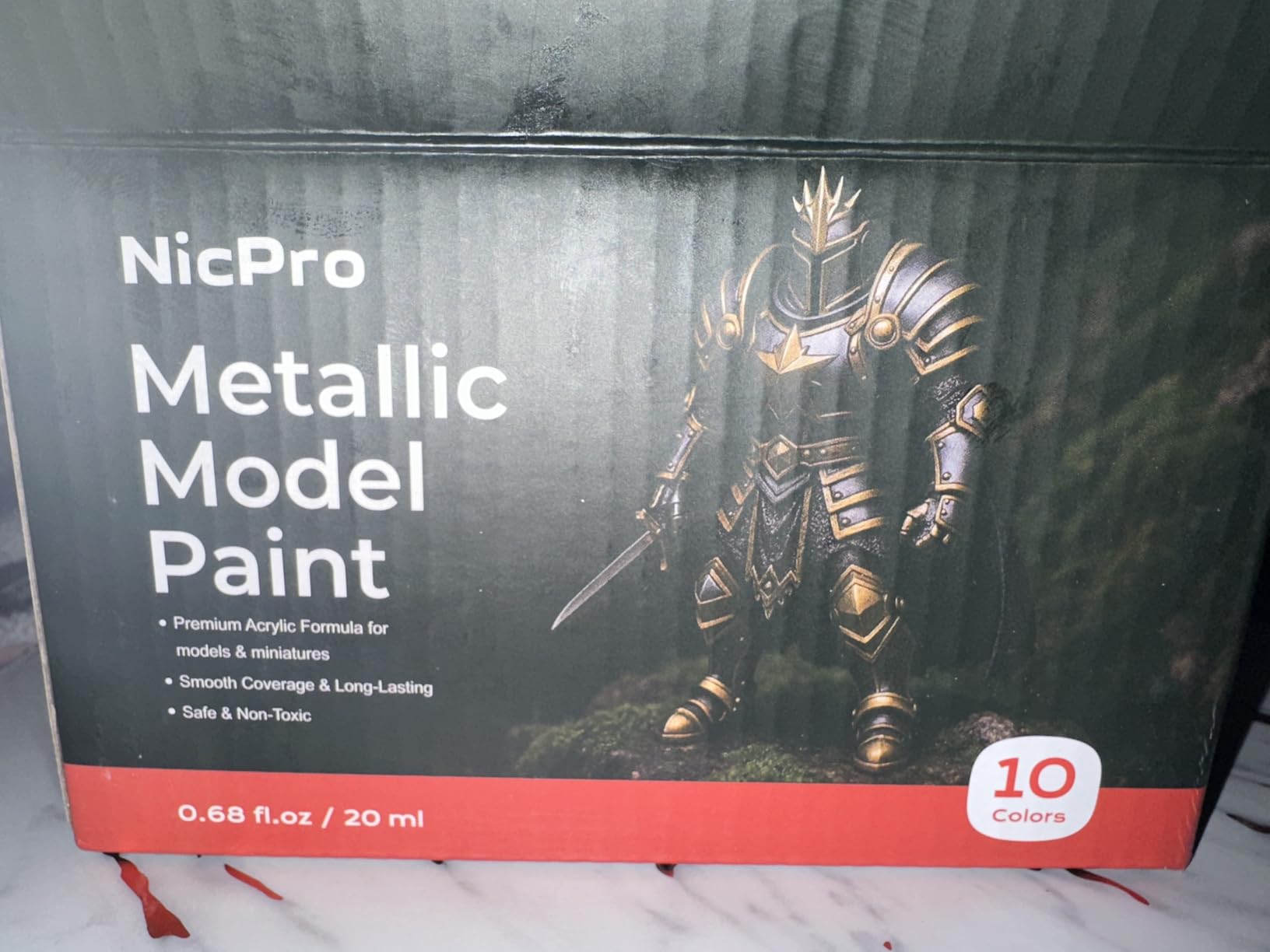Nicpro 10 Colors WWII U.S. Model Paint Set, 20ml Ready to Use Modeling Acrylic Paints, Brush & Airbrush, Miniature Paint Set for American Armour, Tanks, Vehicles & Infantry Models Figures with Thinner customer photo 1