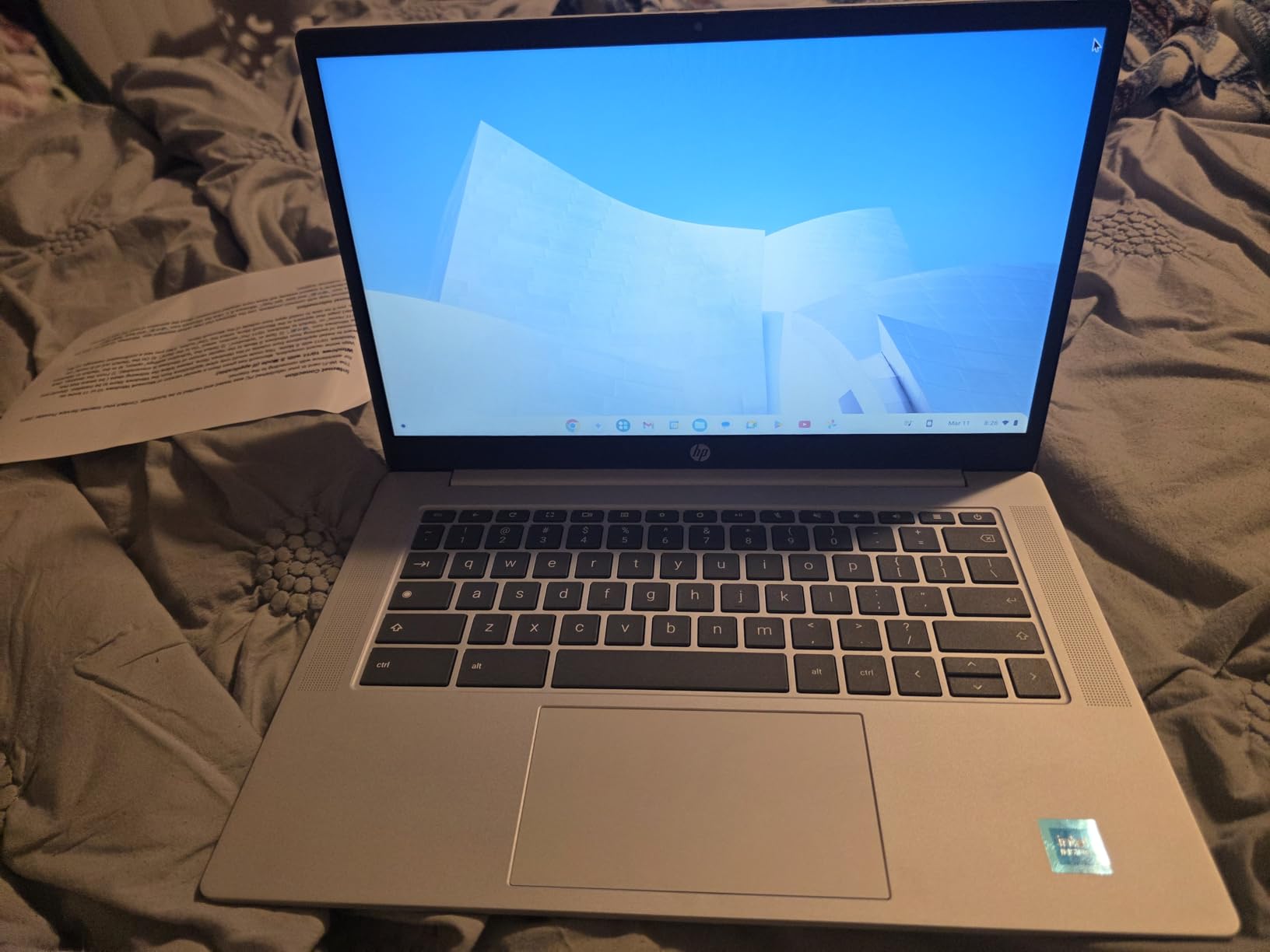 HP 2026 Lightweight Portable Chromebook, 14'' HD IPS Display, Intel Quad-Core N Processor Up to 3.70GHz, 4GB DDR5, 128GB SSD Storage, Ultra-Fast 6th Gen WiFi, Chrome OS, Pastel Silver, Renewed customer photo 2