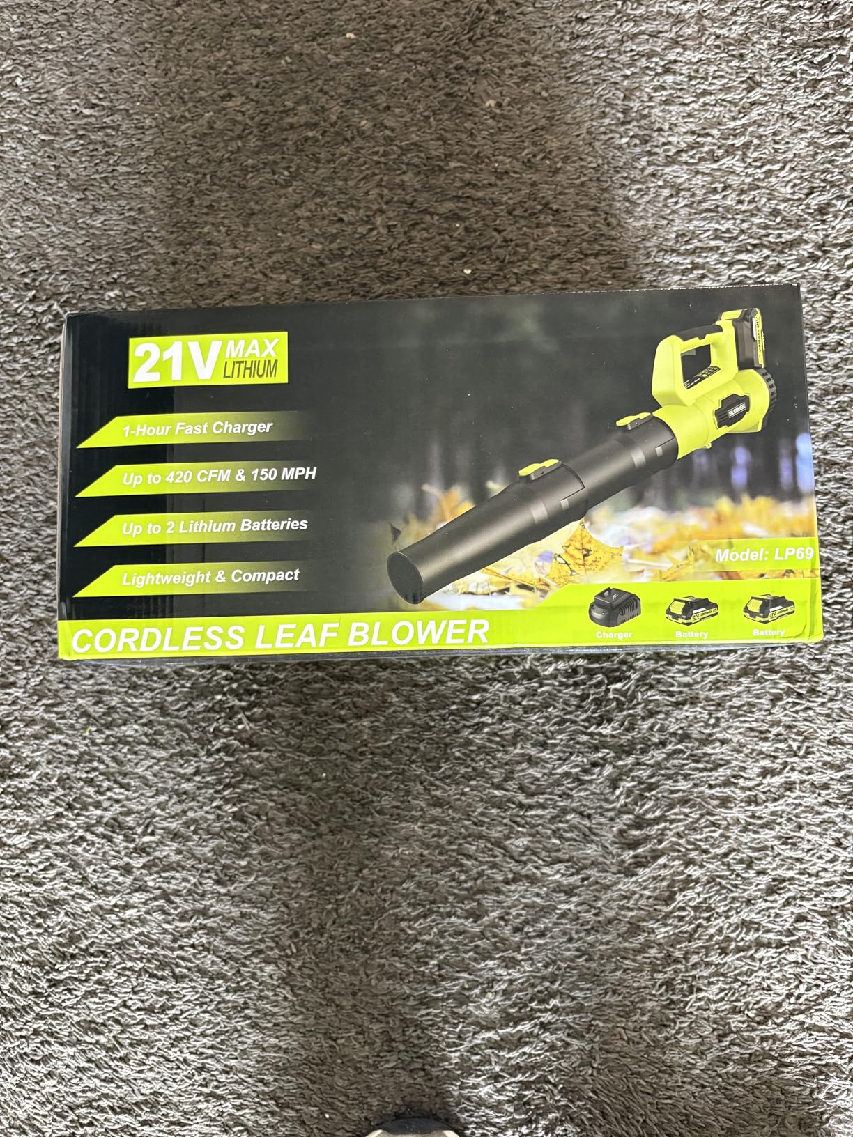 LEAPUL Leaf Blower Cordless, 21V Electric Leaf Blower with 2×2.0Ah Batteries & 1 Fast Charger, Lightweight Battery Powered Blower for Lawn Care, Patio Cleaning customer photo 1