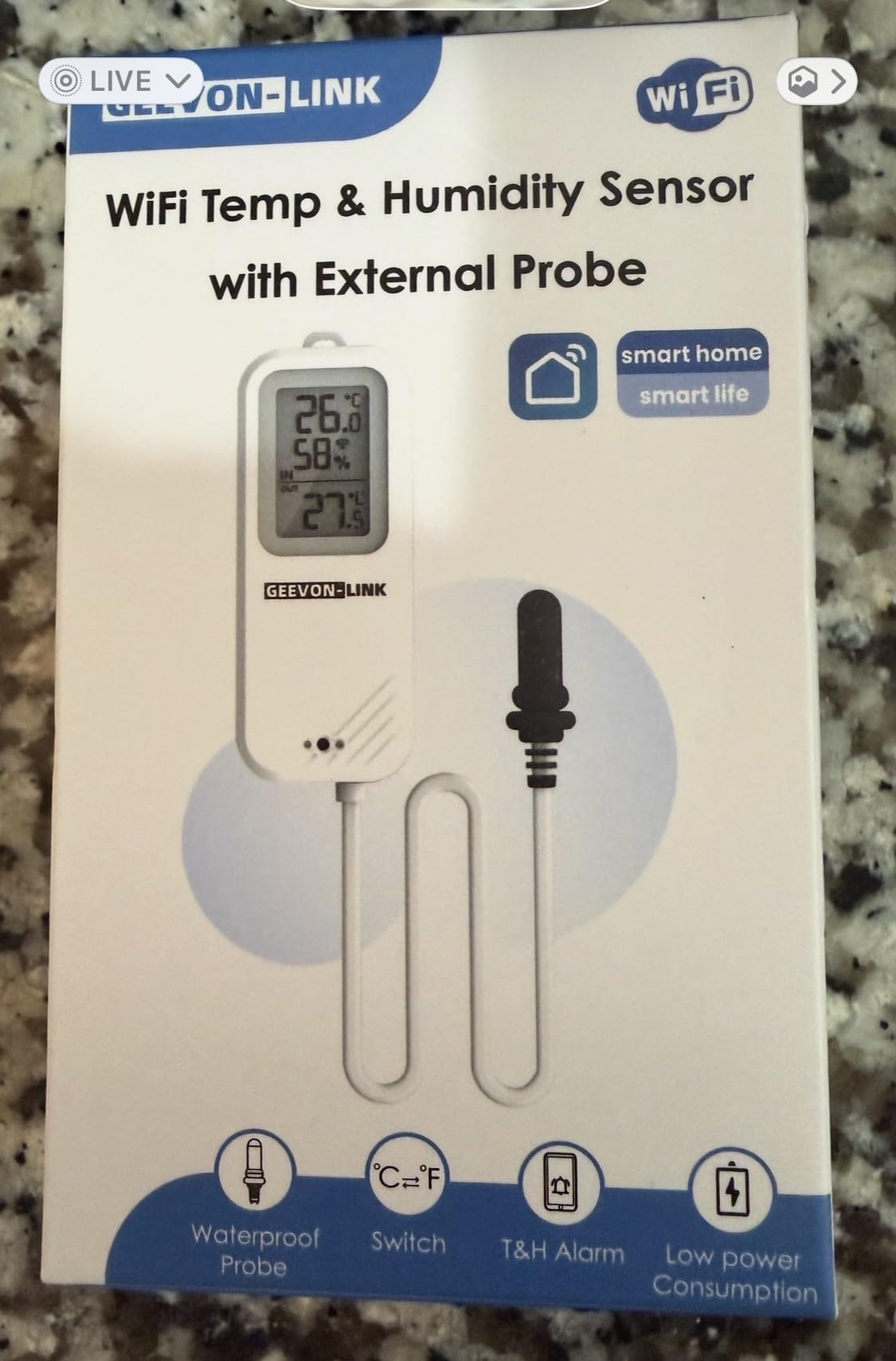 WiFi Refrigerator Thermometer Hygrometer with Alarm, Freezer Temperature with Probe, Wireless Digital Fridge Thermometer Humidity Sensor, Free Data Export for Home Kitchen Fridge Tub customer photo 1