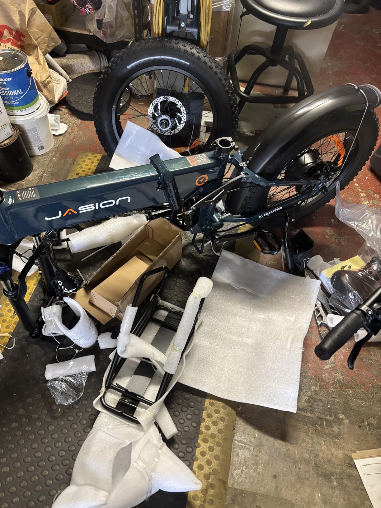X Hunter Electric Bike for Adults,Foldable Ebike 1400W Peak,20*4''Fat Tire Folding E bike,70 Miles Range 30MPH Max Speed 48V 13AH Removable Battery,Front and Back Basket Gifts,UL2849 Certified customer photo 1