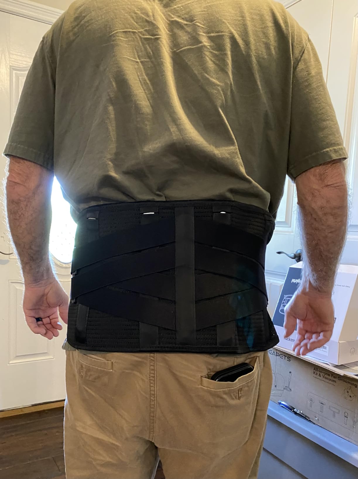HONGJING Electric Pump Decompression Belt for Lower Back Pain Relief, Inflatable Back Reliever Lumbar Support Brace for Men Women, One Size Fits 29-49 Waist customer photo 2