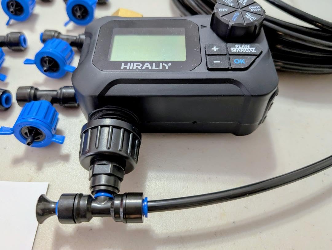 HIRALIY 100FT Pressure Compensated Drip Irrigation System with Timer, No-Leak Quick Connect customer photo 1