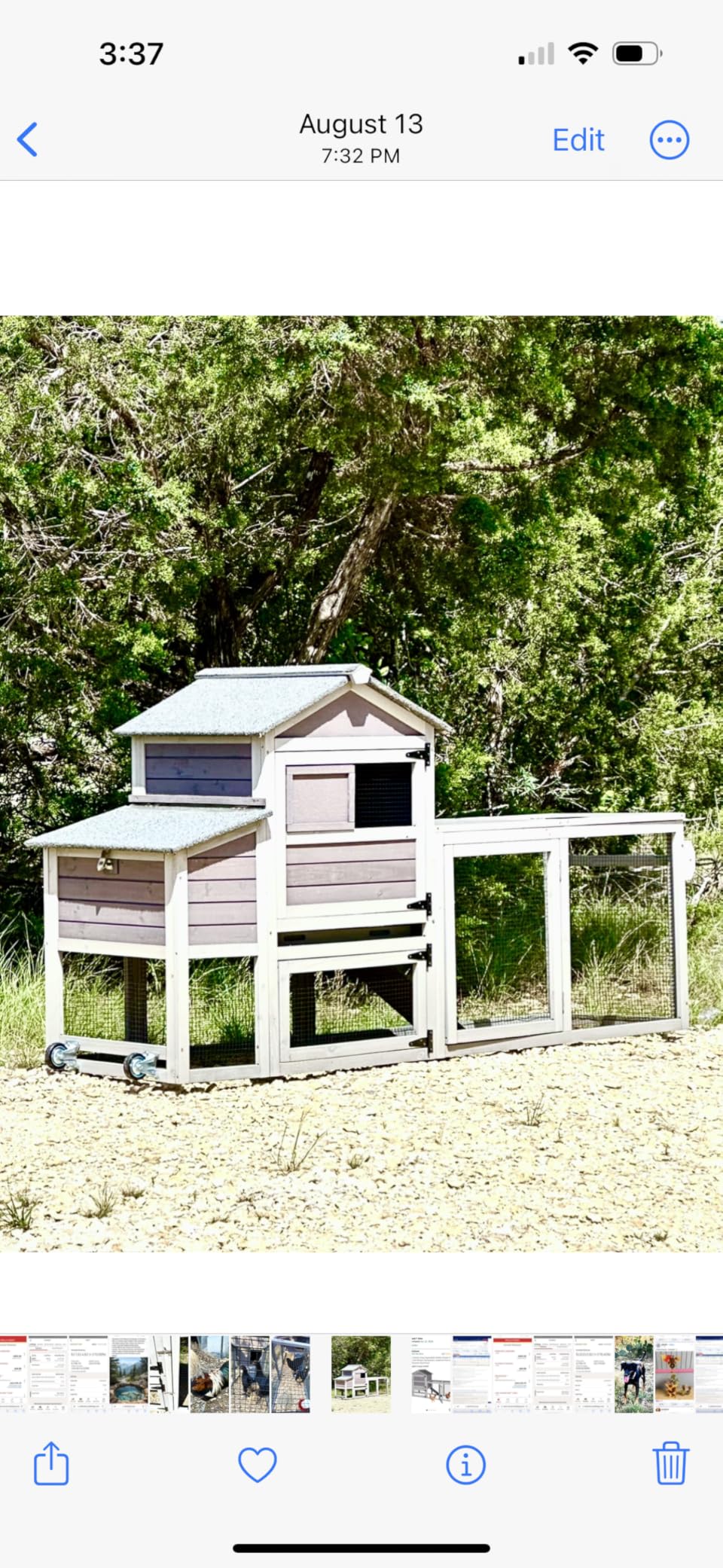 Aivituvin Chicken Coop with Run and Wheels, Mobile Outdoor Hen House Wooden Poultry Cage with Waterproof Roof (Brown, AIR23) customer photo 1
