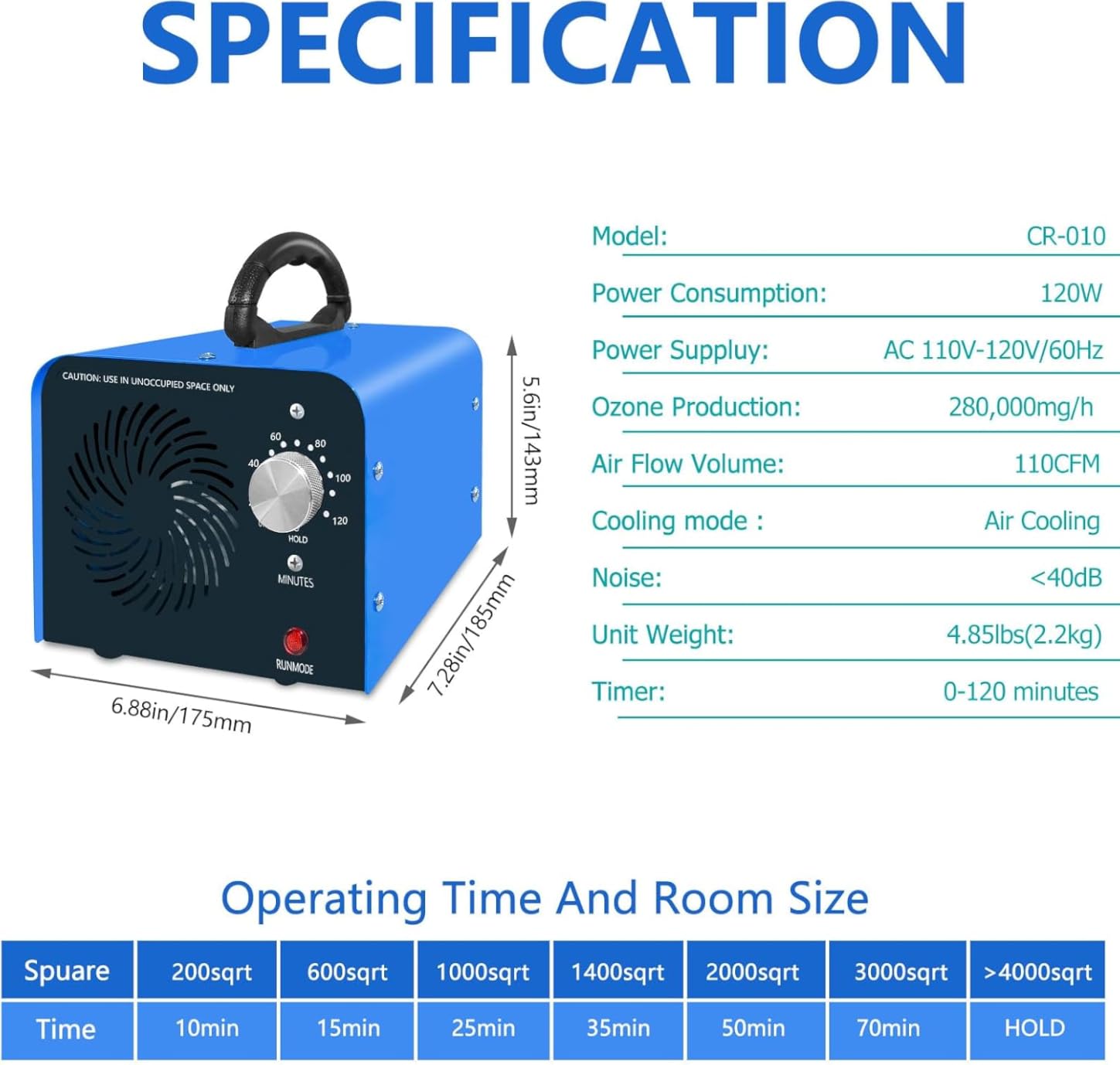 Ozone Generator 280,000mg/h Ozone Odor Eliminator Ozone Machine Ionizer Odor Remover Deodorizer Ozonator for Home, Cars and Pet Odor Removal customer photo 1