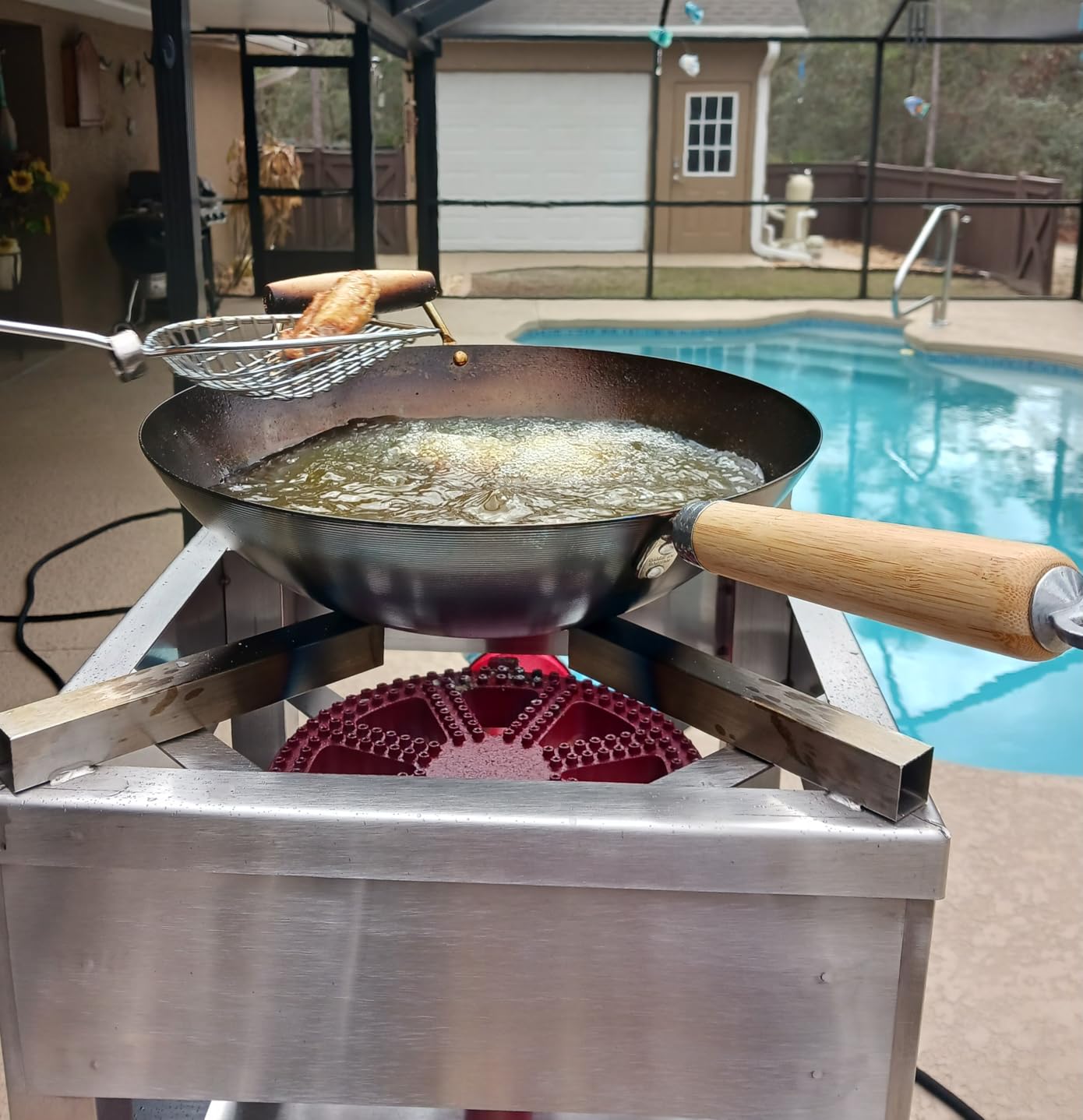 Concord Professional Stronghold Single Banjo Wok Burner with Stand. Stainless Steel Edition. Up to 270,000 BTU. Great for Home Brewing, Wok Stir Fry, Turkey, Etc. (16