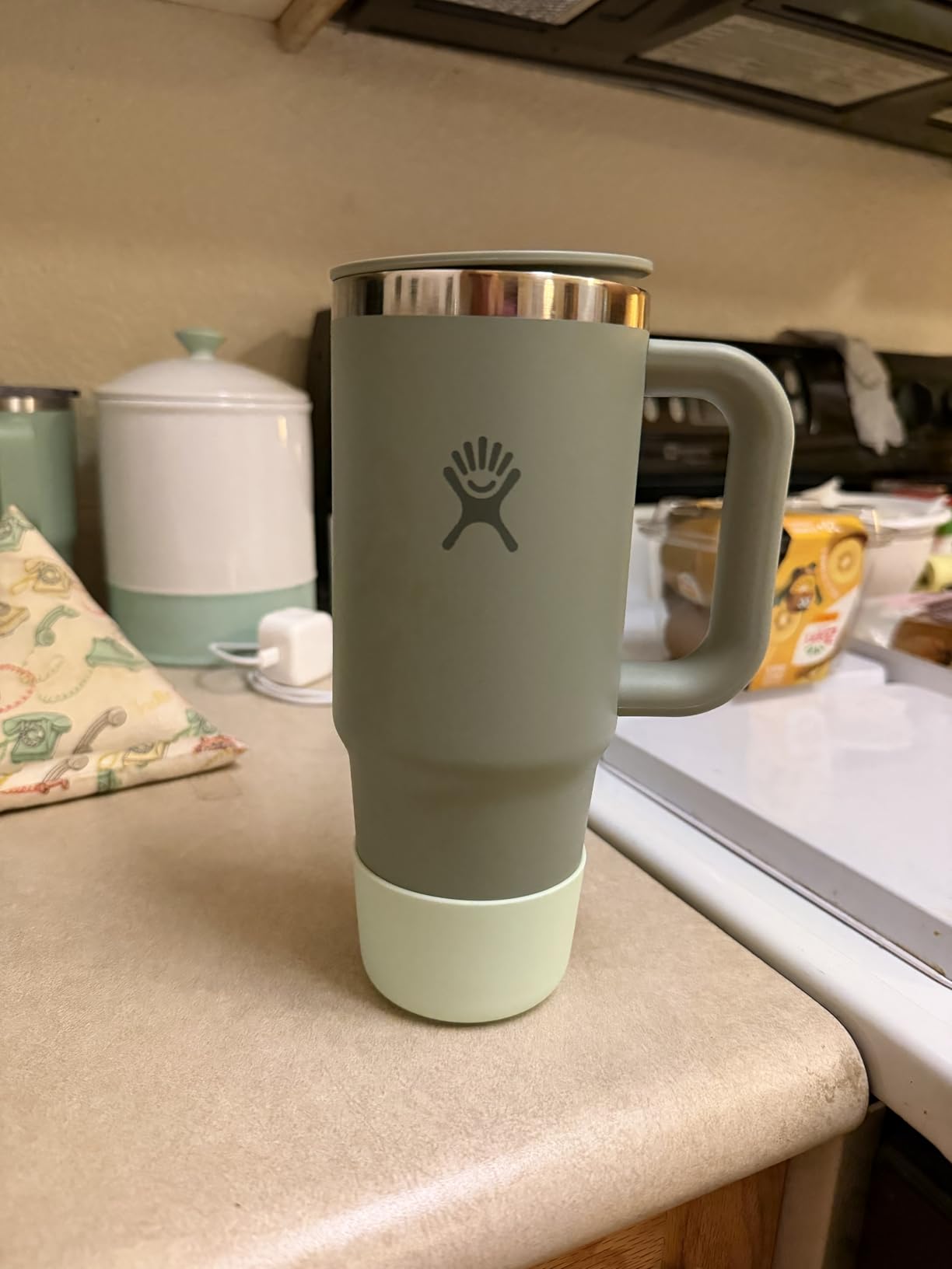 Hydro Flask Coffee Travel Tumbler Mug - Insulated Stainless Steel, Leak Resistant Hot & Iced Coffee Cup 24 Oz Harbor Blue customer photo 1