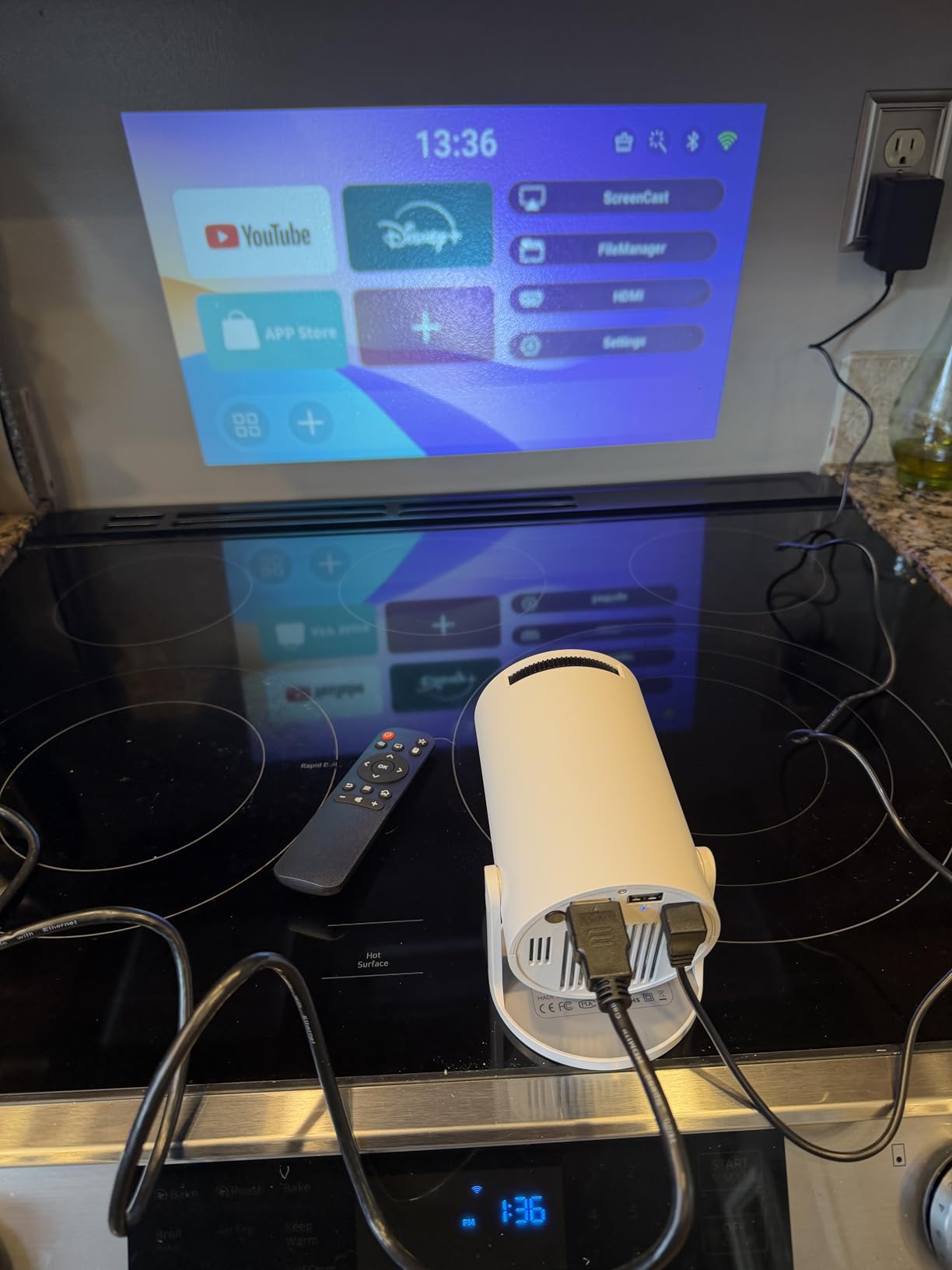 [Built-in Apps] CLOKOWE Mini Projector with WiFi and Bluetooth, 2026 Upgraded 1080P Smart Portable Projector with 180° Rotation, Auto Keystone, Compatible with iPhone/Android/Laptop/TV Stick/HDMI/USB customer photo 2