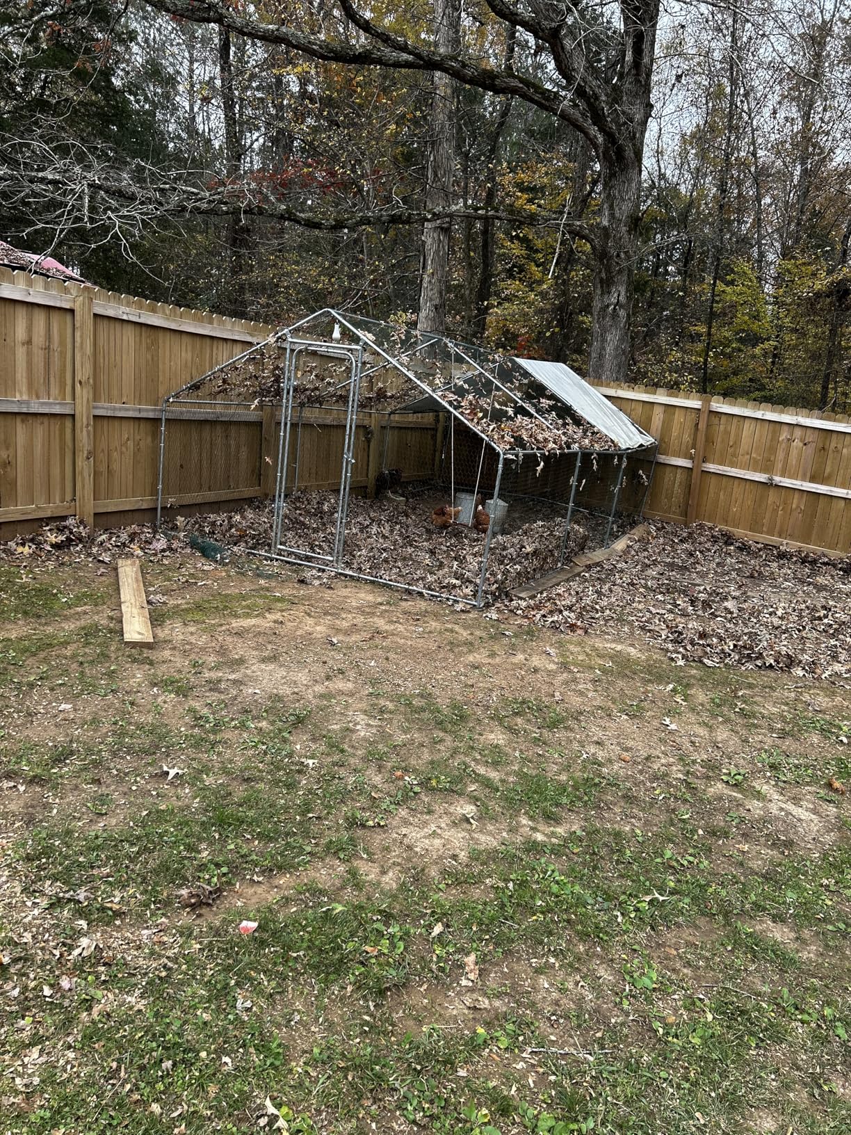 Large Metal Chicken Coop with Perch, Chicken Run Pen Walk-in Poultry Cage with Waterproof & Anti-Ultraviolet Cover for Outdoor Farm Use,Spire Roof(9.9
