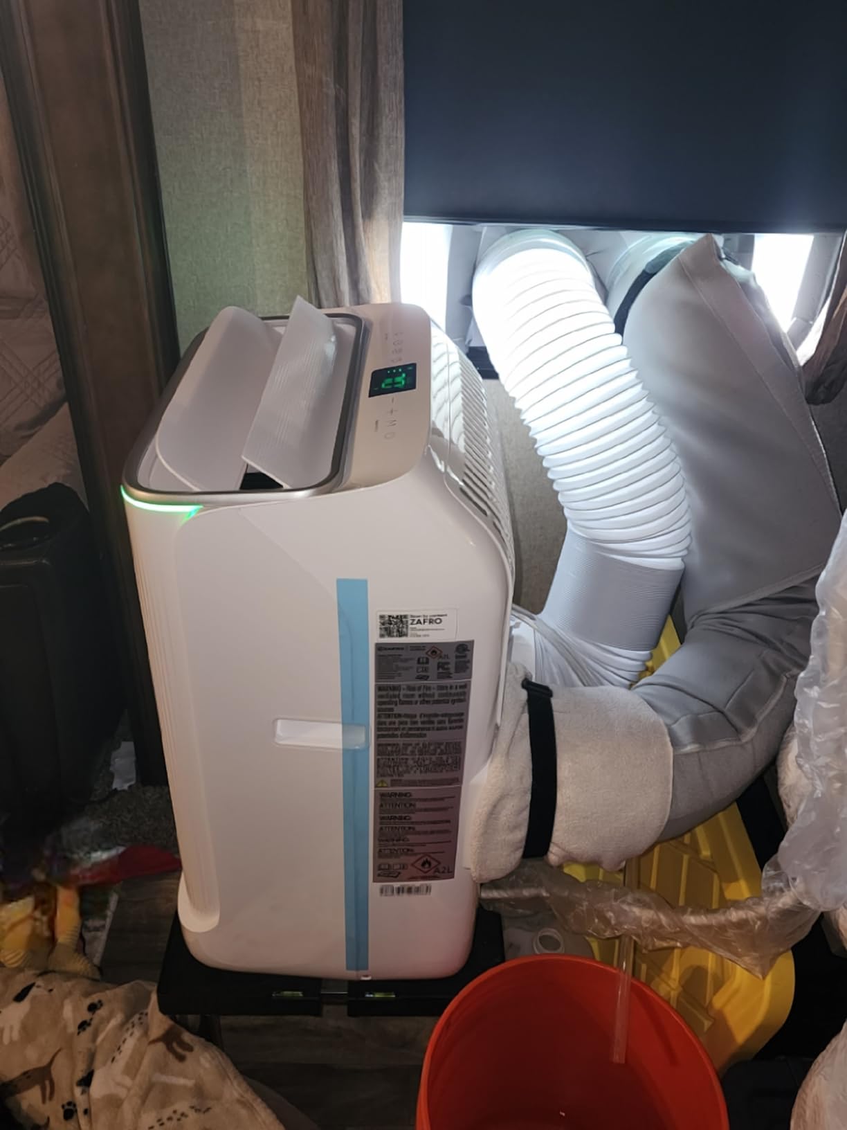 ZAFRO Smart Inverter Portable Air Conditioners, 14000 BTU (10000 BTU SACC) | Dual Hose Portable AC Unit with Energy Saving/Ultra Quiet(42dB)/Drainage-free Cooling/APP/Remote for Multi-Scenario Use customer photo 2