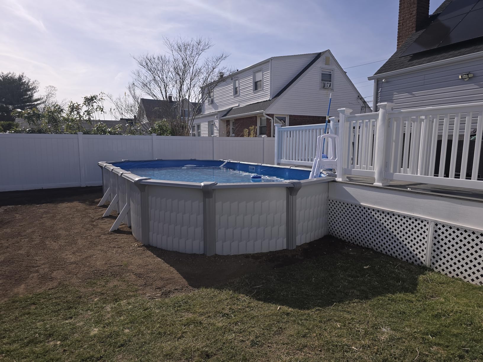Lake Effect Pools 'Grand Cayman' 33 ft Round Above Ground Swimming Pool | 52 Inch Strong Extruded Resin Components | Bundle Includes: 25 Gauge Overlap Liner & Widemouth Skimmer customer photo 2