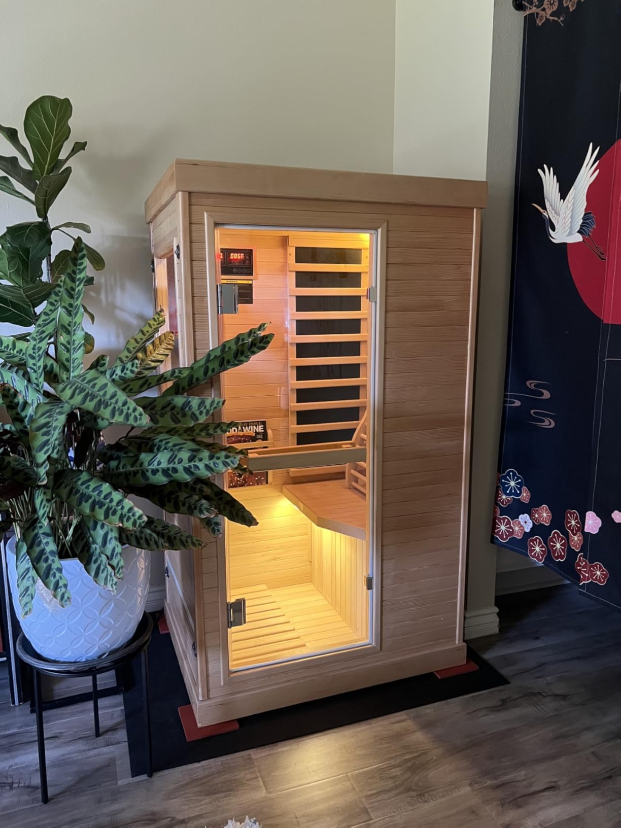 PAETA Infrared Sauna | 1-Person Indoor Dry Sauna with 5 Carbon Heaters | Fast & Even Heating Low EMF | Bluetooth & Chromotherapy for Home Sauna customer photo 2