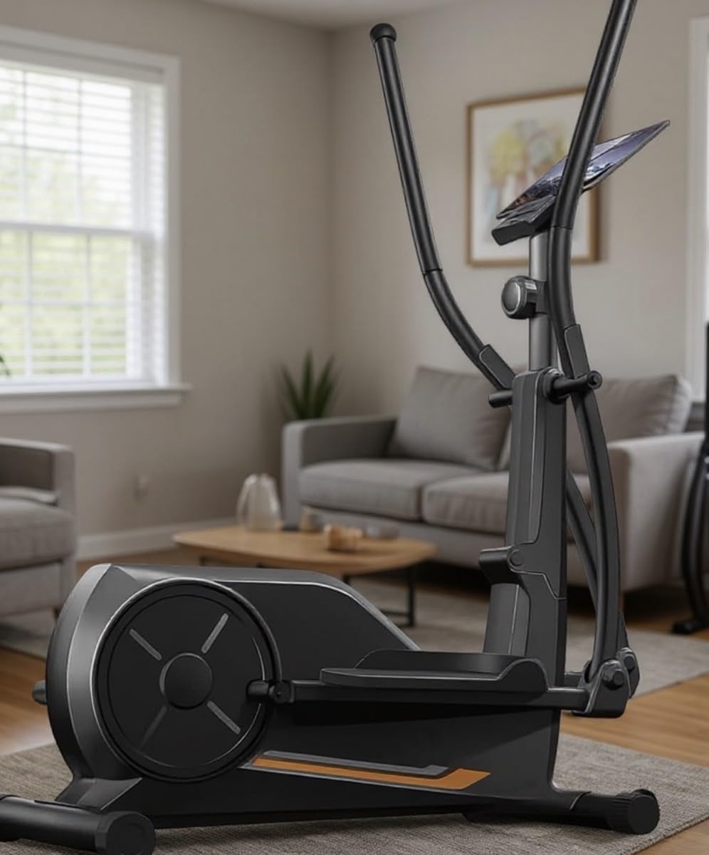 CURSOR Elliptical Exercise Machine, Elliptical Machine for Home with Hyper-Quiet Magnetic Driving System, 8 Levels Resistance, 350LBS Weight Capacity, Compact Elliptical with 12IN Stride & LCD Monitor customer photo 1